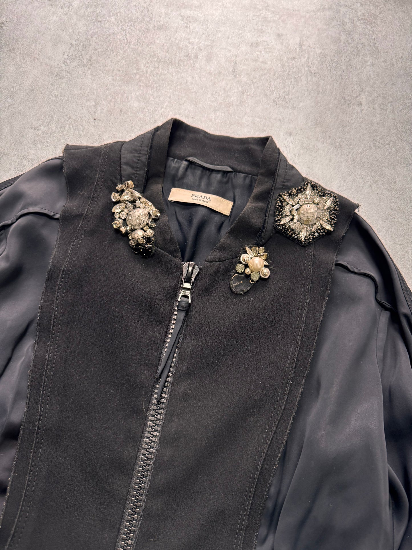 SS2008 Prada Jewelled Embellished Black Jacket (XS)