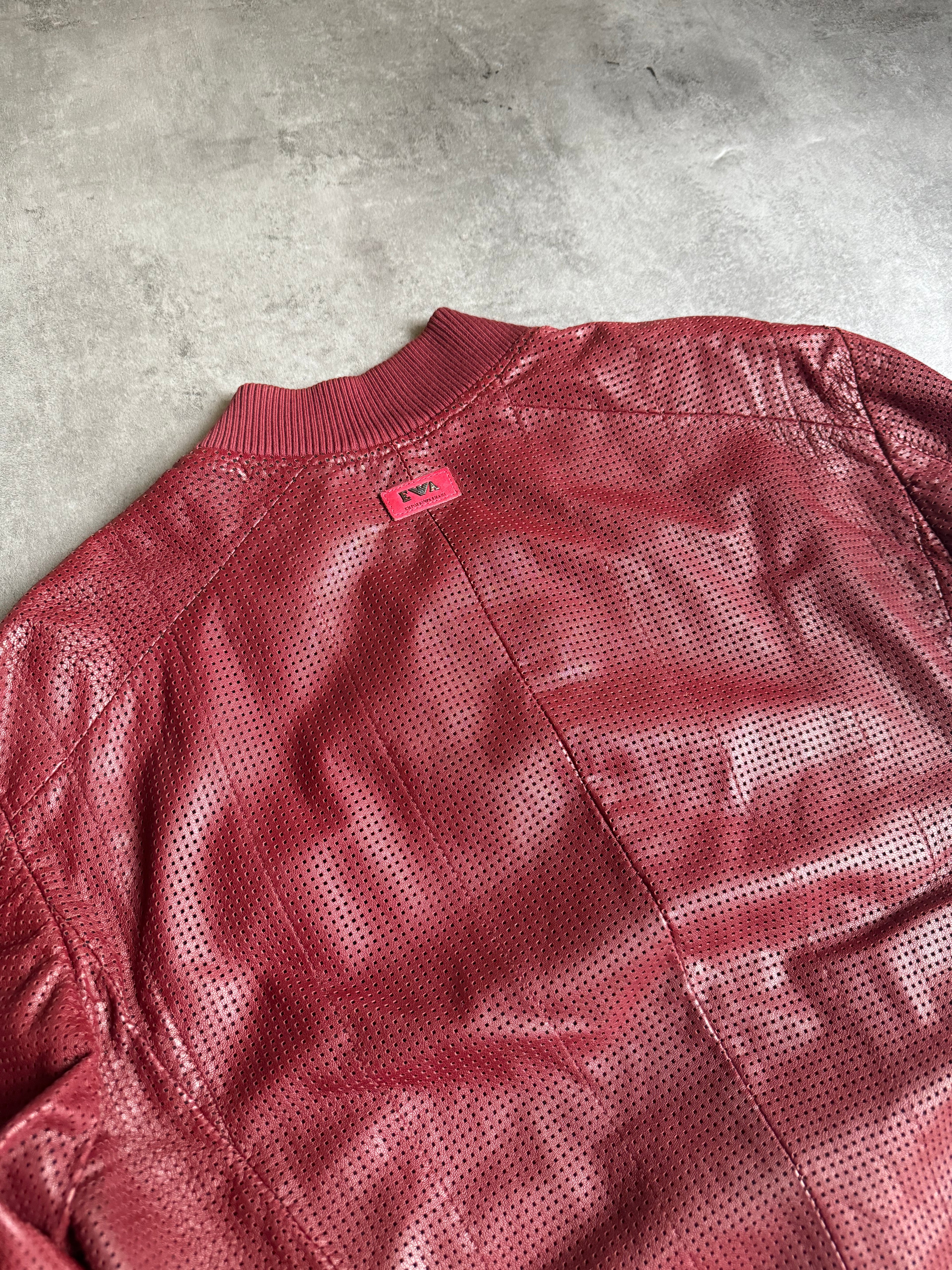 SS2010 Emporio Armani Red Lamb Leather Pure Italian Jacket (M) - 9