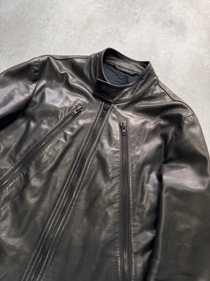 SS2010 Maison Margiela 5-Zip Black Leather Jacket (S)