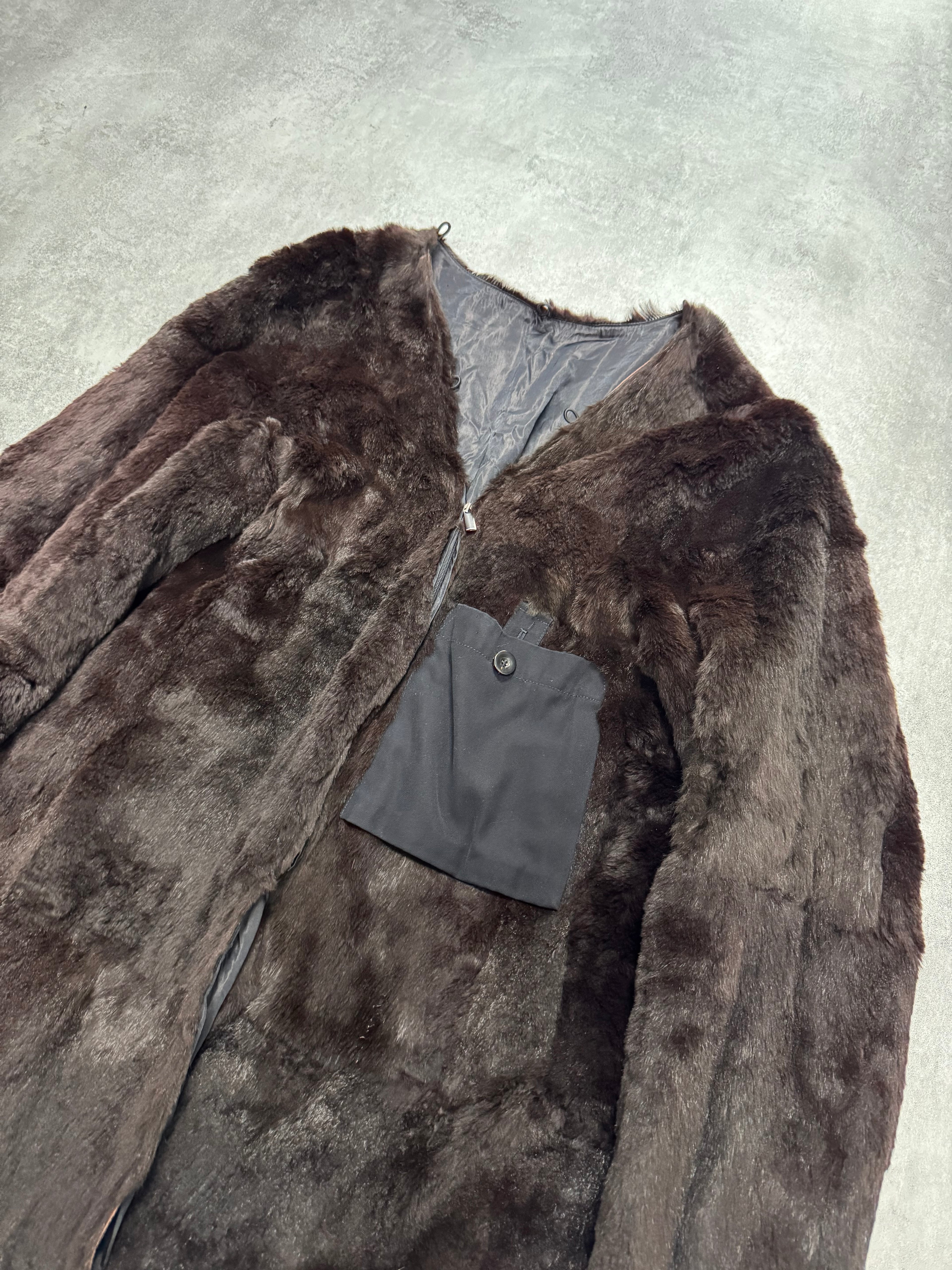 Giorgio Armani Brown Fur Under Jacket
