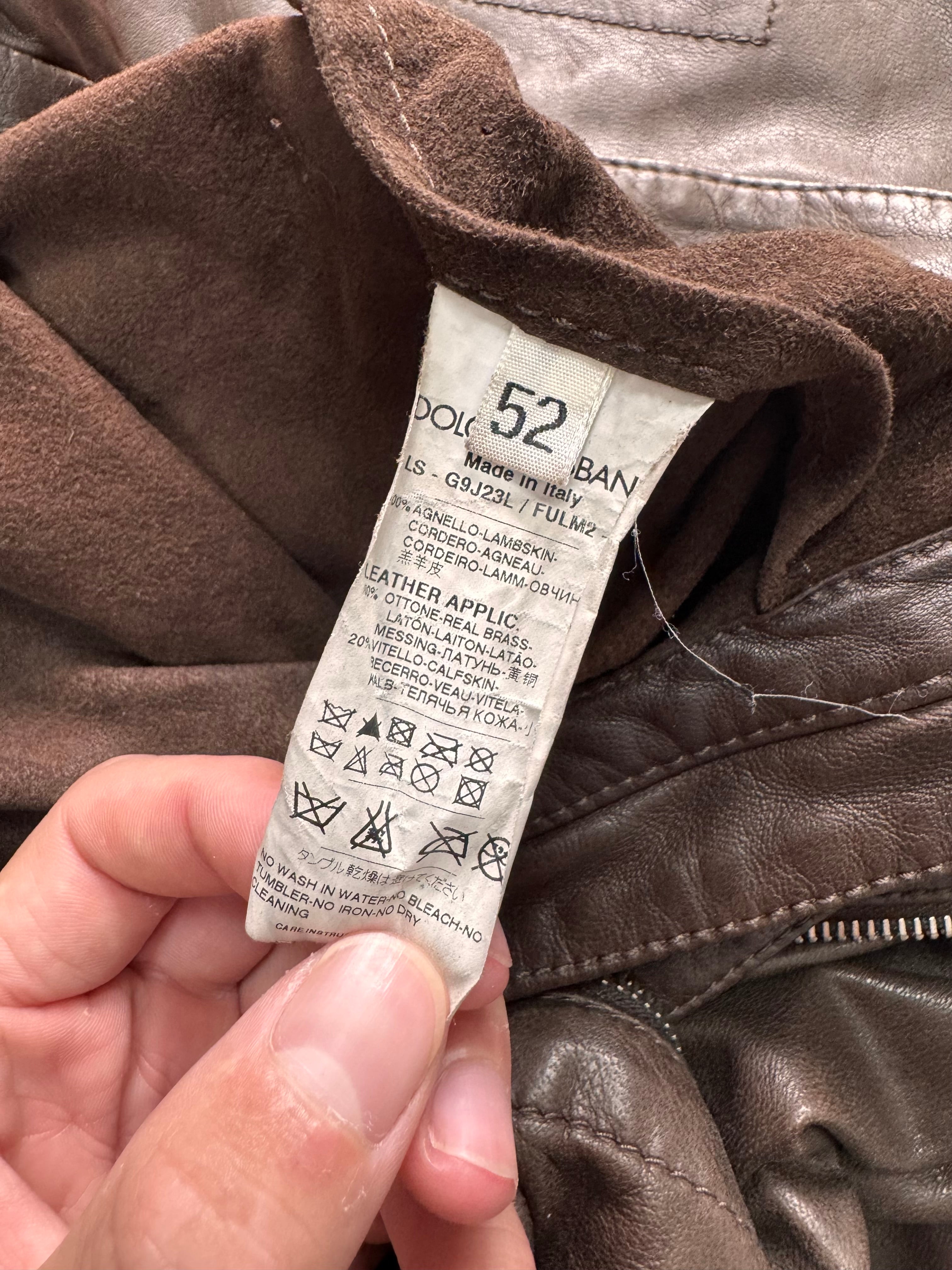 2000s Dolce & Gabbana Simple Brown Leather Jacket