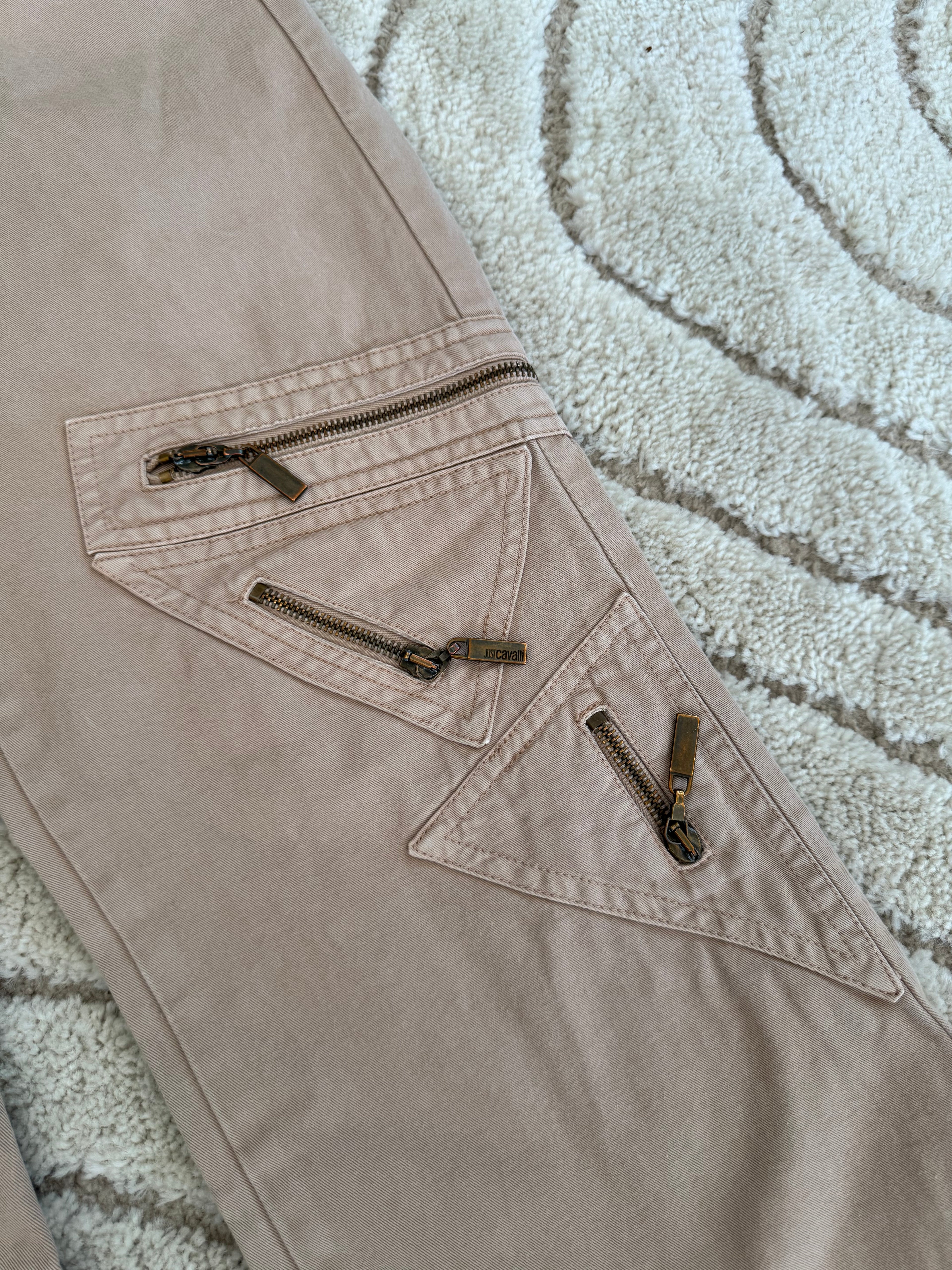 SS2005 Cavalli 几何拉链口袋长裤 (S)