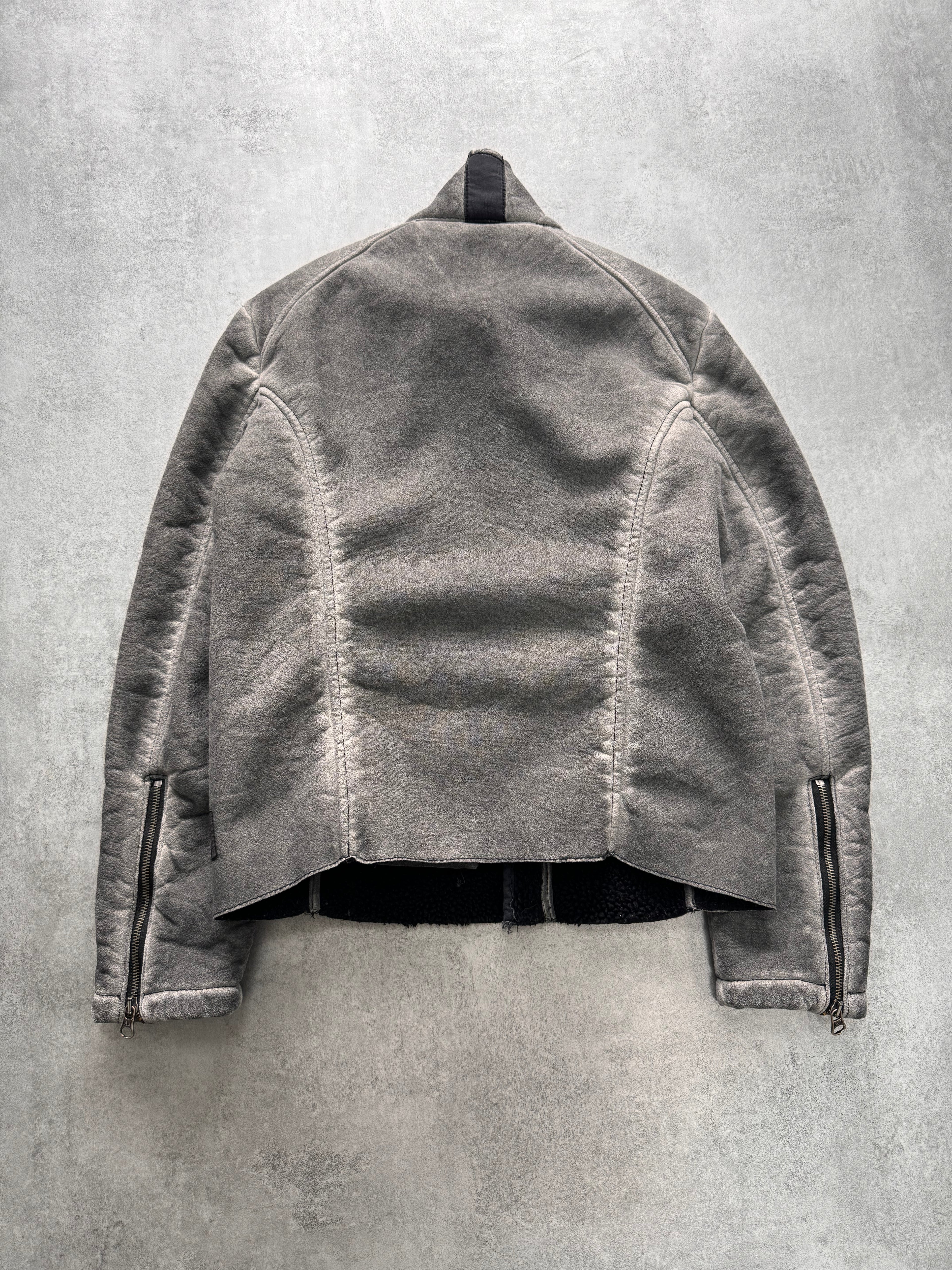 2000s Armani Acid Grey Asymmetrical zip Jacket