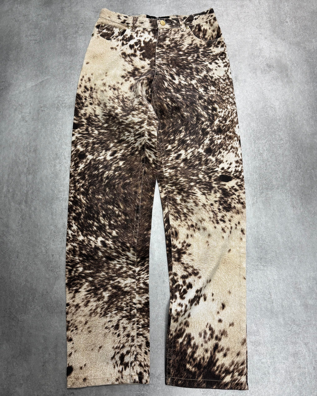 FW1999 Roberto Cavalli Furry Cowprint Movement Pants