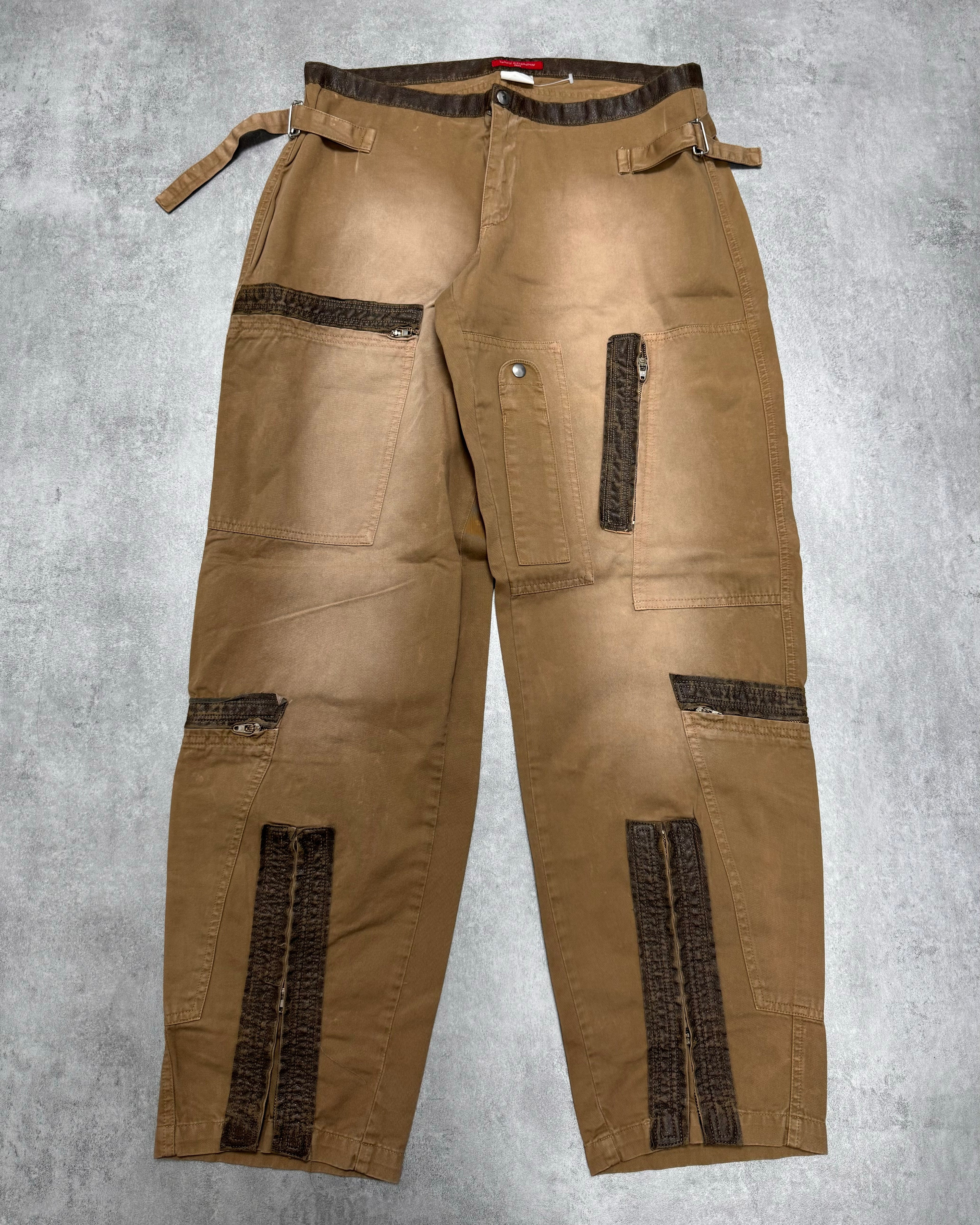 2000s Daniele Alessandrini Faded Hybrid Cargo Pants