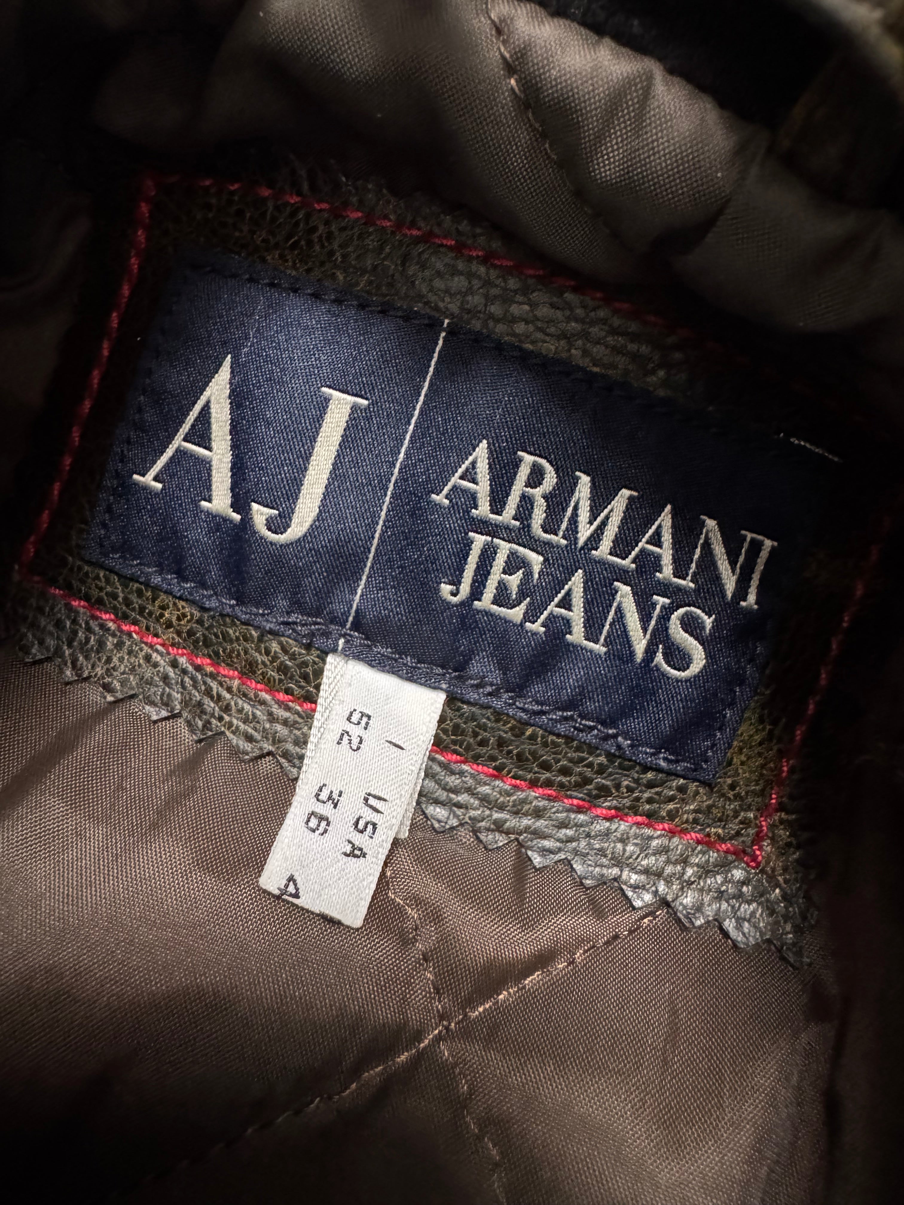 2000s Armani Biker Relief Leather Jacket