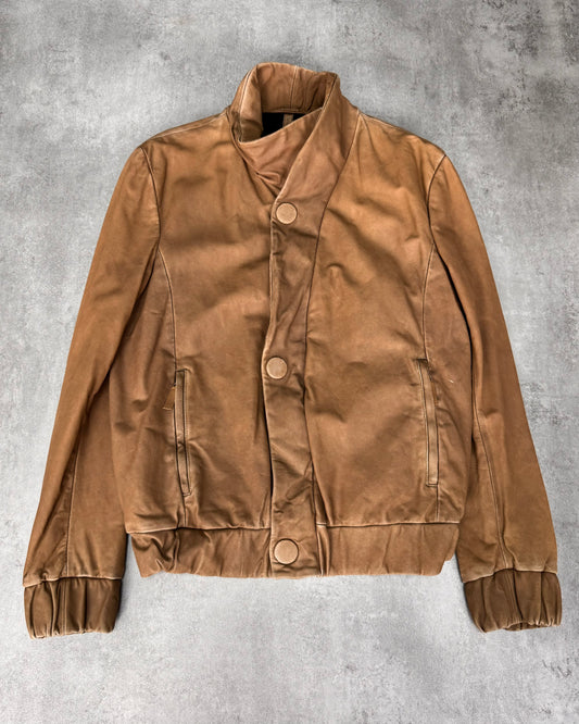 SS2011 Emporio Armani Asymmetrical Collar Leather Jacket (M)
