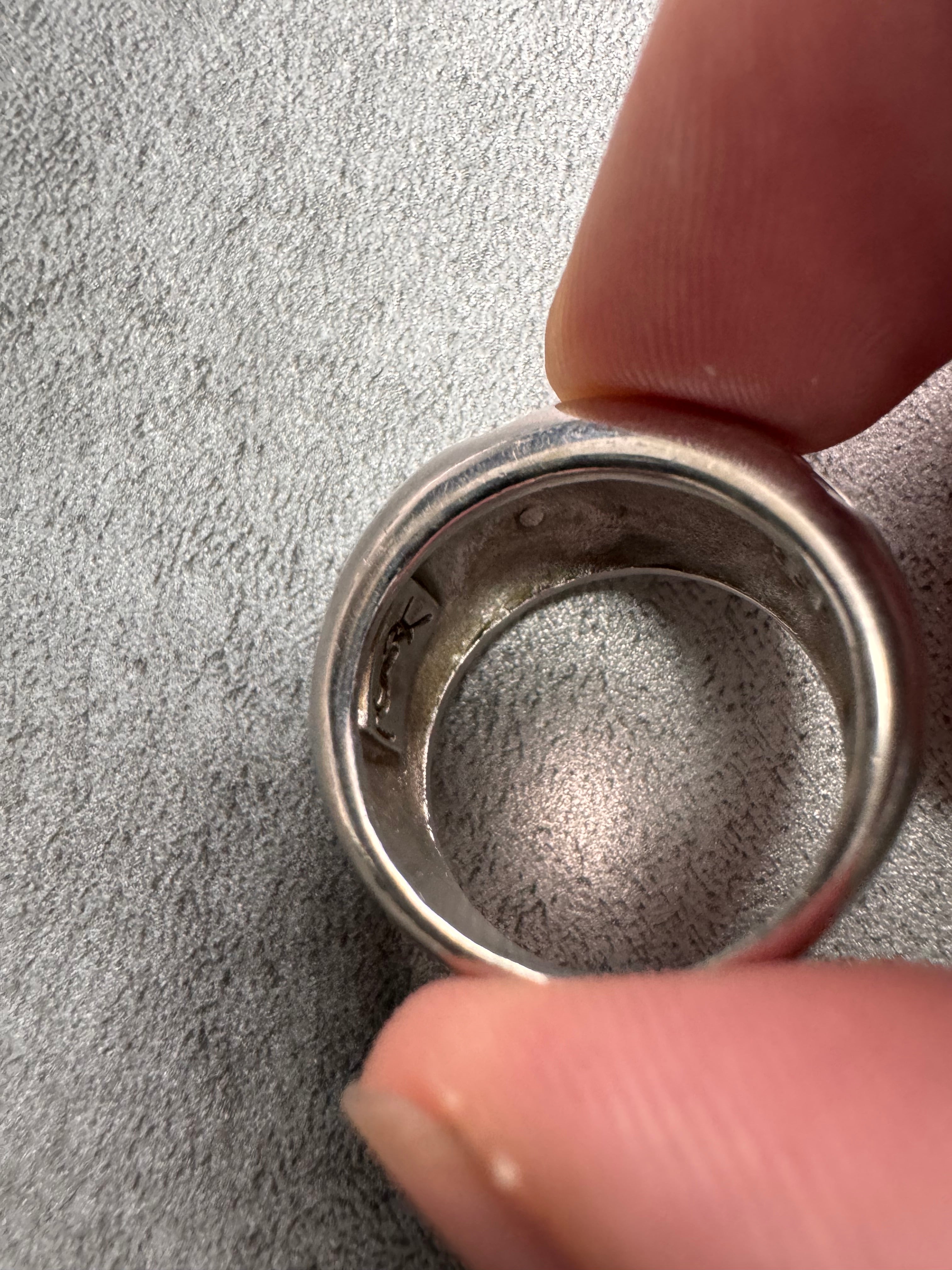 1980s Yves Saint Laurent Blue Gemstone Sterling Silver Ring