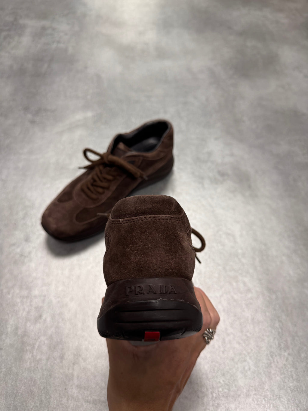 2000s Prada Brown Suede Low Sneakers