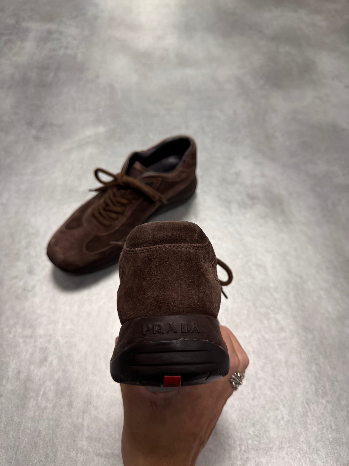 2000s Prada Brown Suede Low Sneakers (42eu/us8,5)