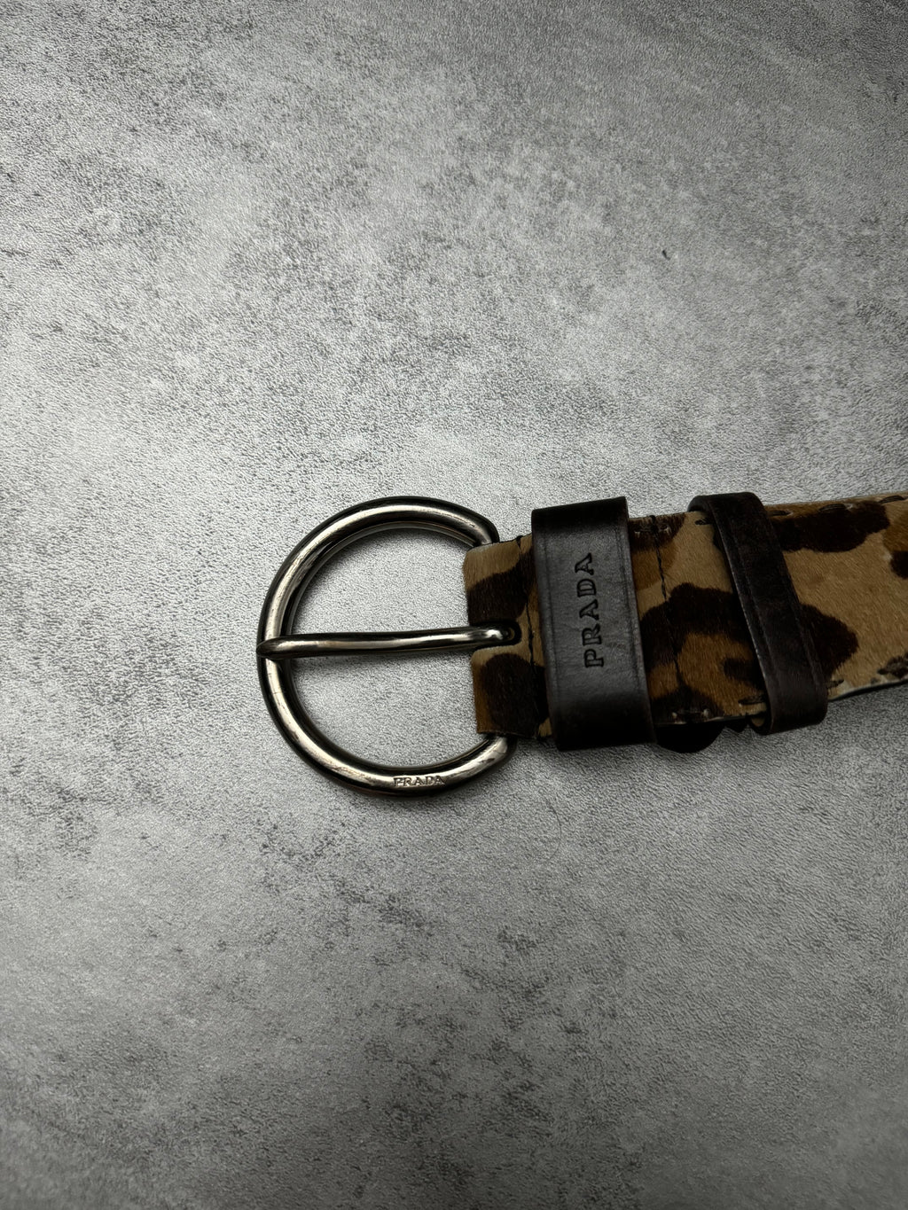 2000s Prada Leopard Pony Hair Leather Belt (OS) - 9