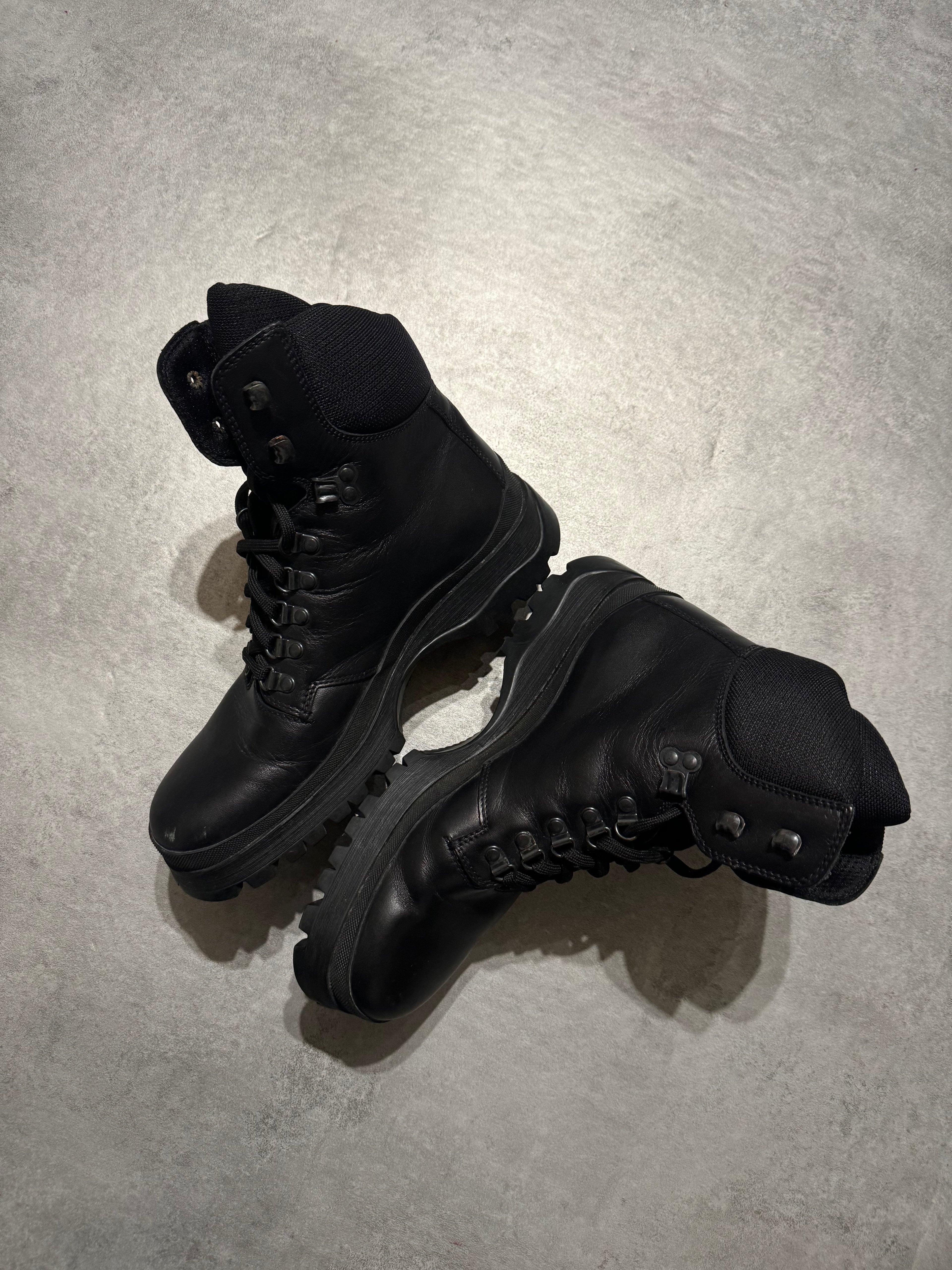 FW1999 Prada Black Leather Hiking Boots (42) - 7