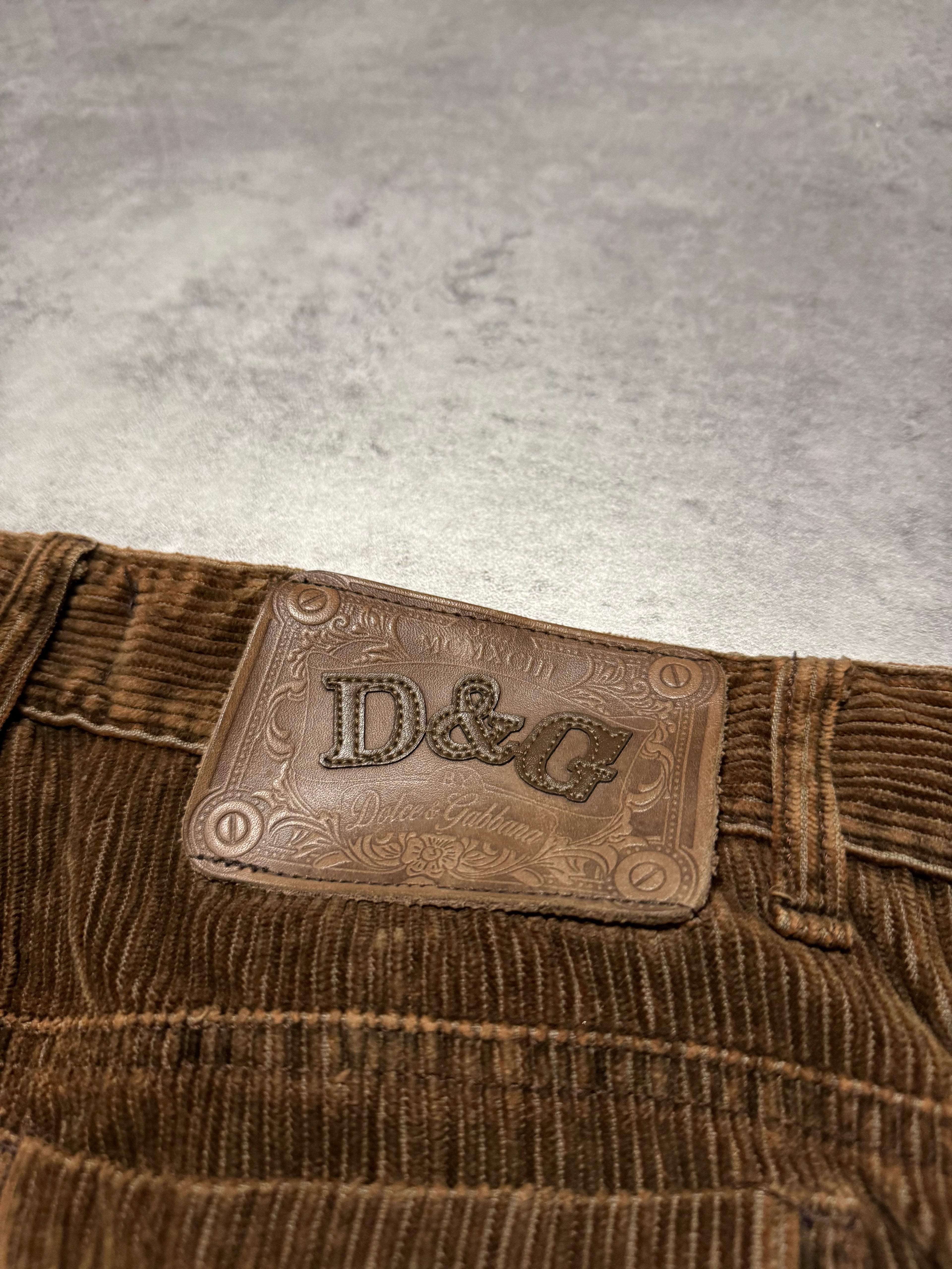 AW2004 Dolce & Gabbana Aviator Full Zip Detachable Cargo Velvet & Nylon Pants (M/L) - 5