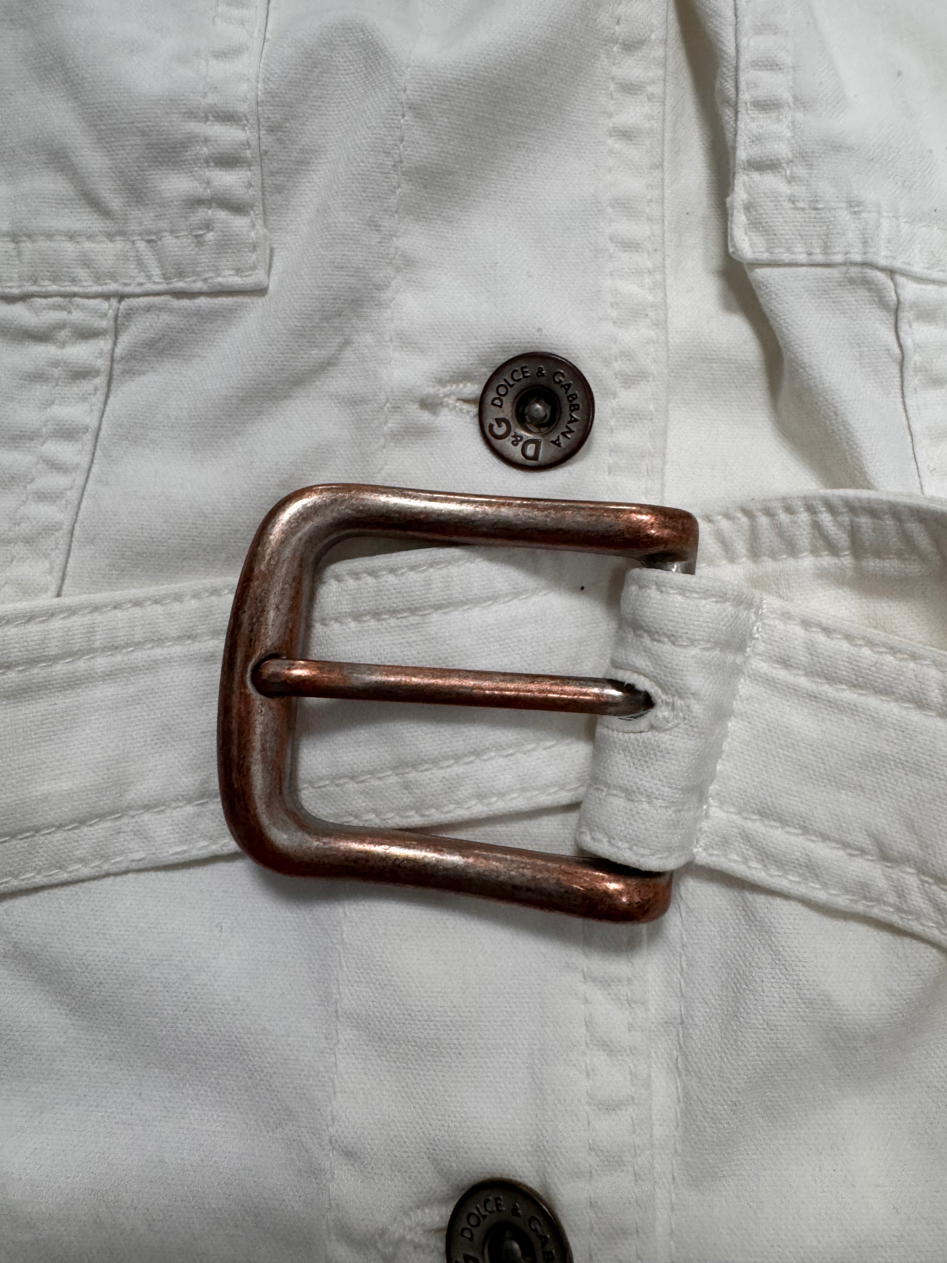 SS2004 Dolce & Gabbana Detachable Zip Cargo White Jacket