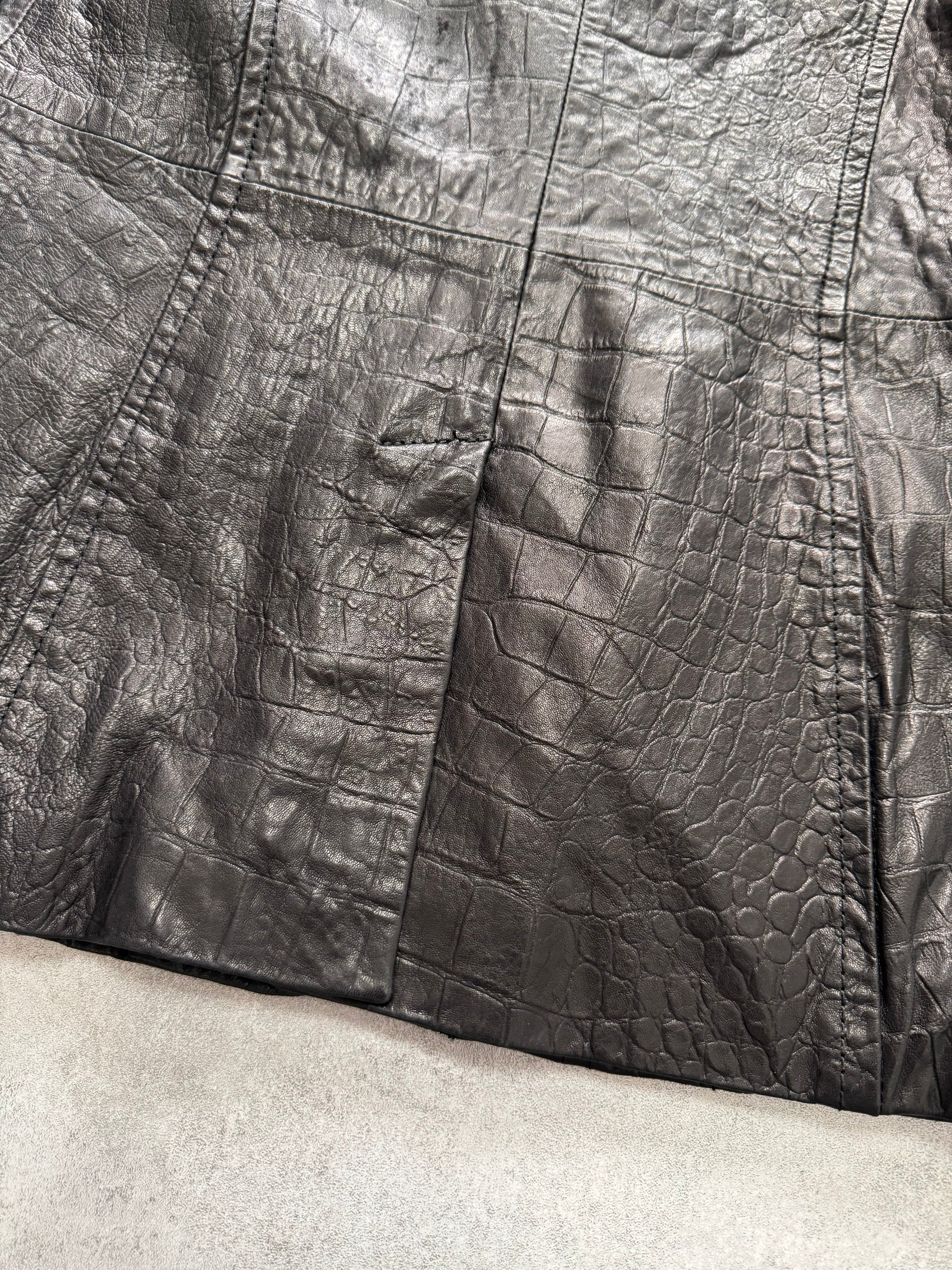 SS2009 Cavalli Crocodile Effect Leather Jacket
