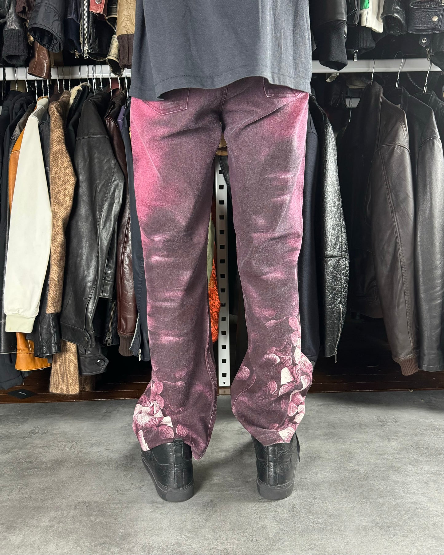 AW2000 Roberto Cavalli Floral Purple Spectrum Pants (L)