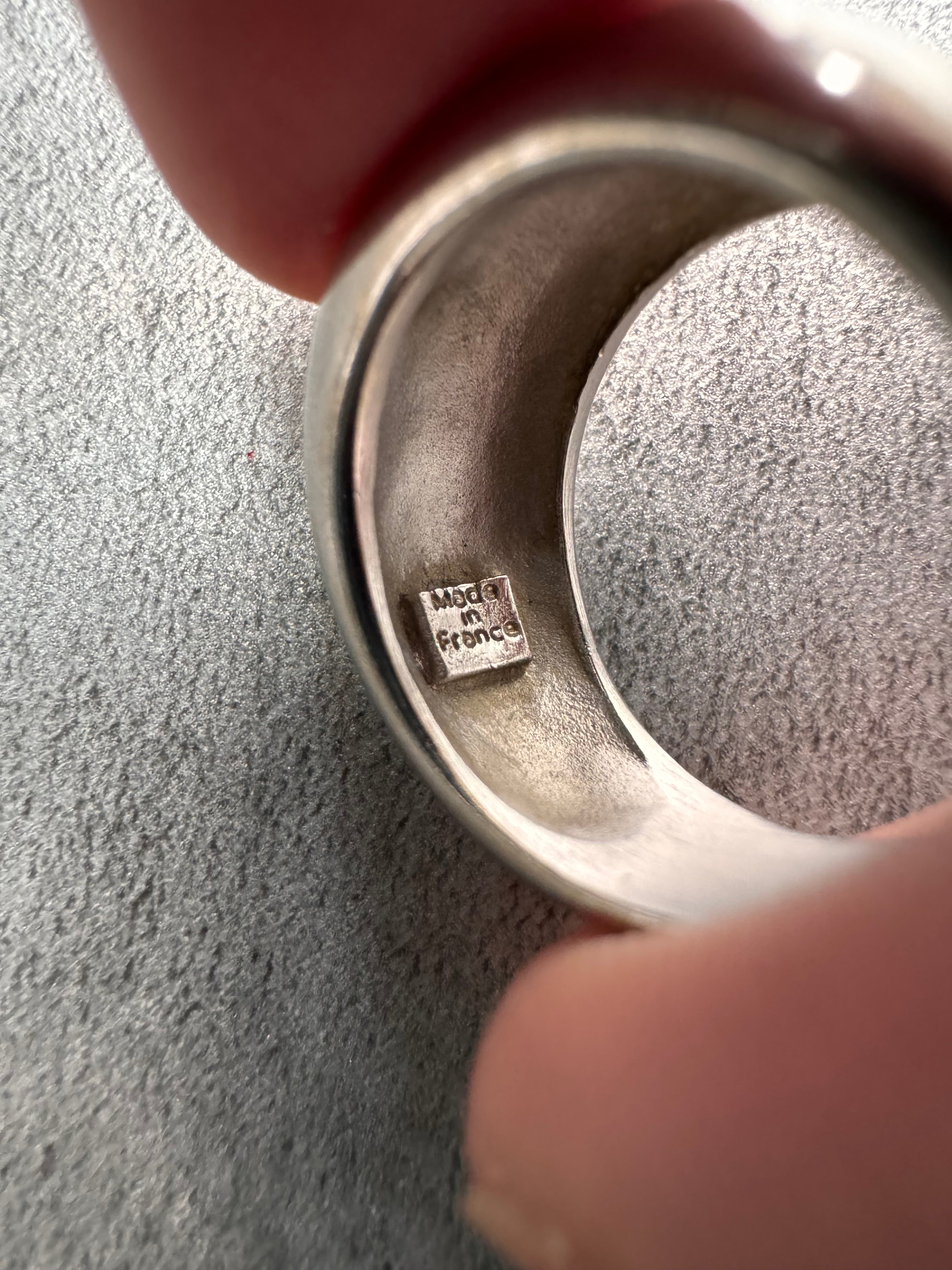 1980s Yves Saint Laurent Blue Gemstone Sterling Silver Ring