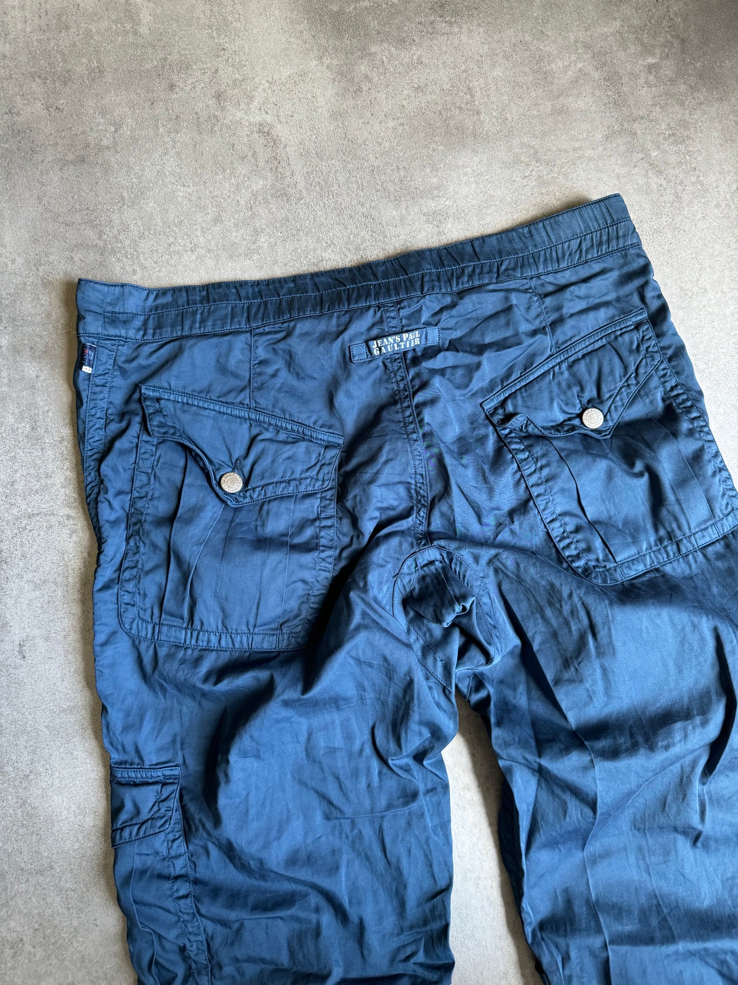 2000s Jean Paul Gaultier Blue Royal Cargo Soft Pants (L) - 6