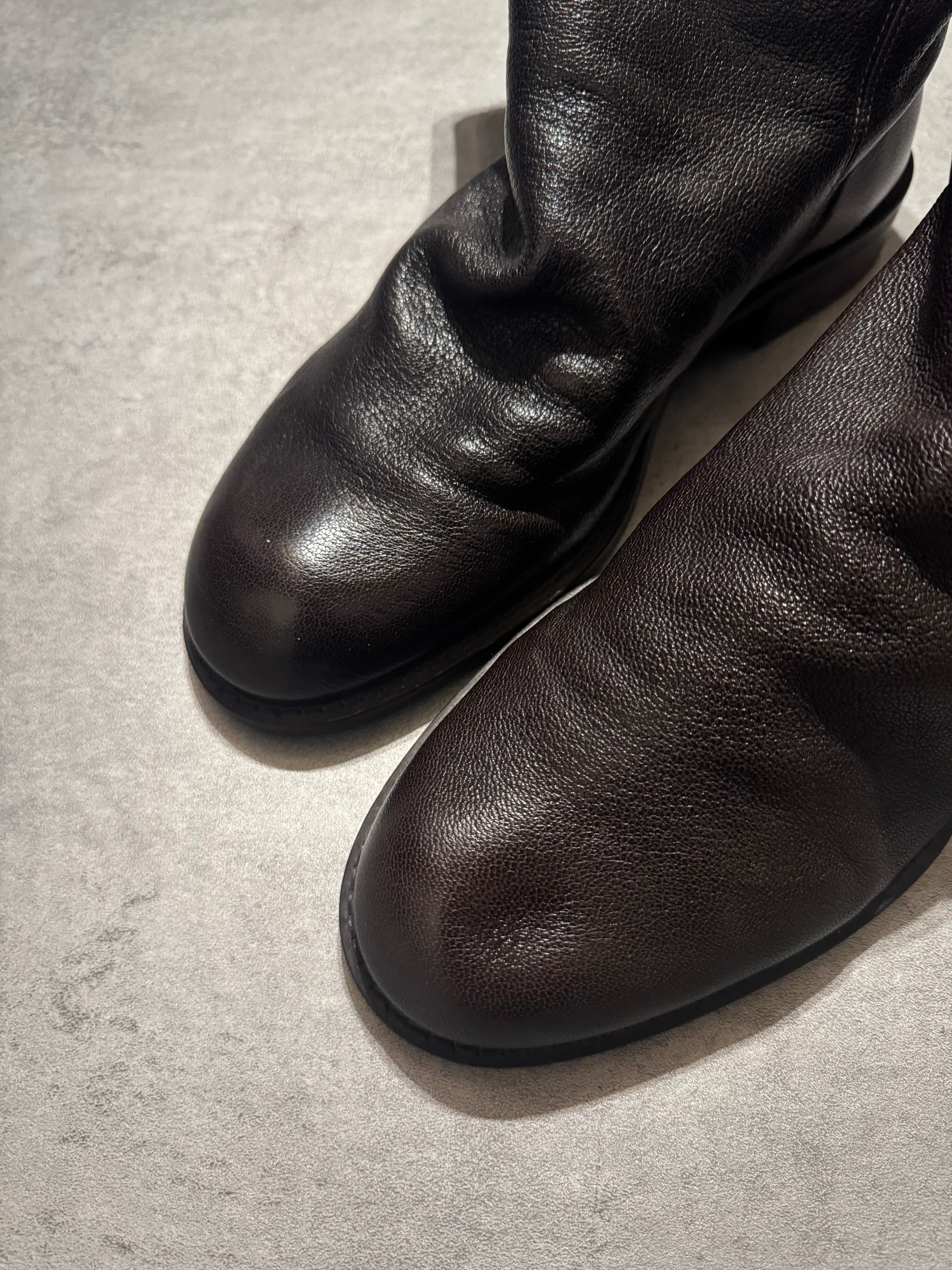 2000s Emporio Armani Brown Wool Leather Boots