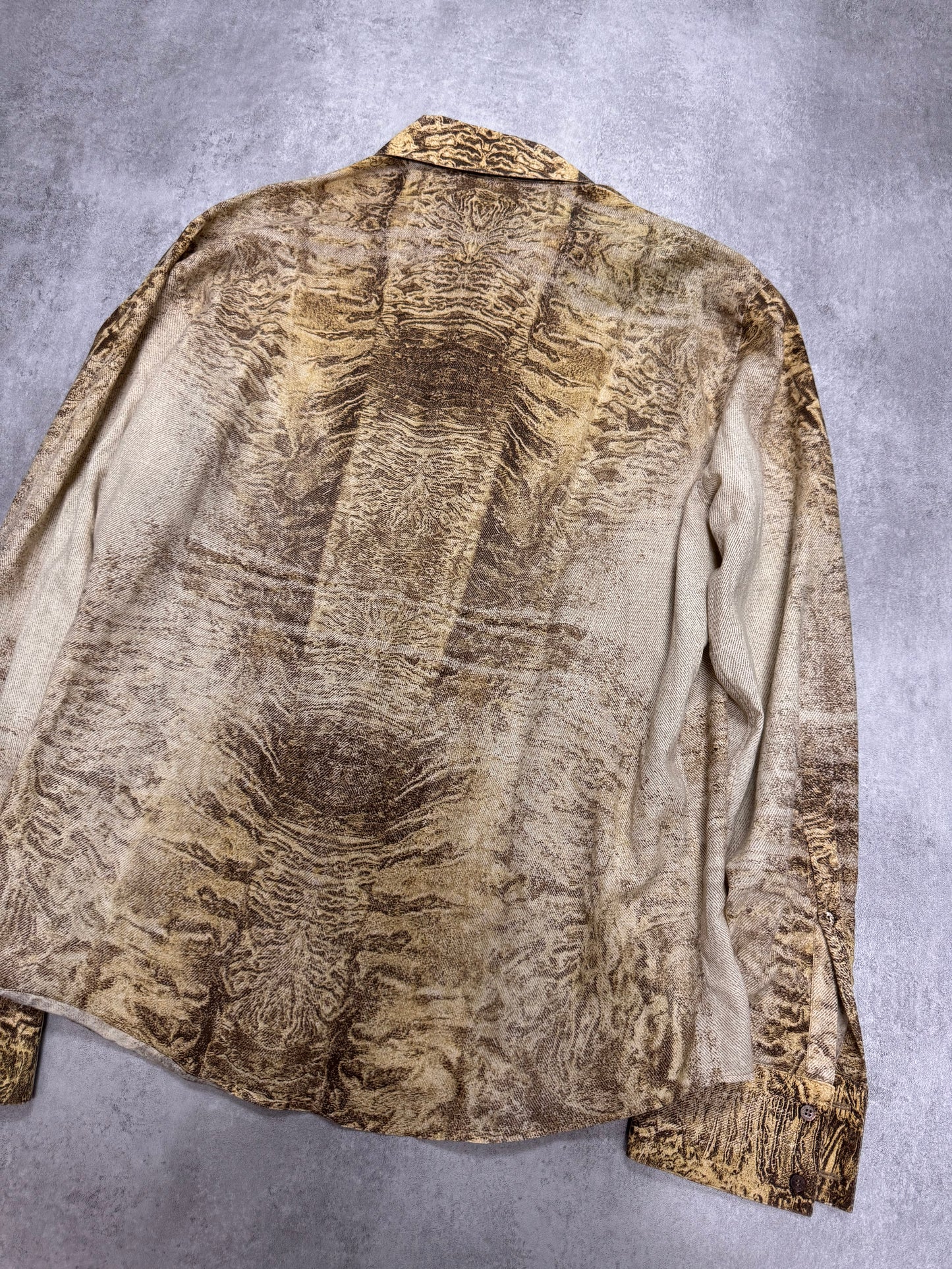 2000s Roberto Cavalli Eroded Earthquake Shirt (L)