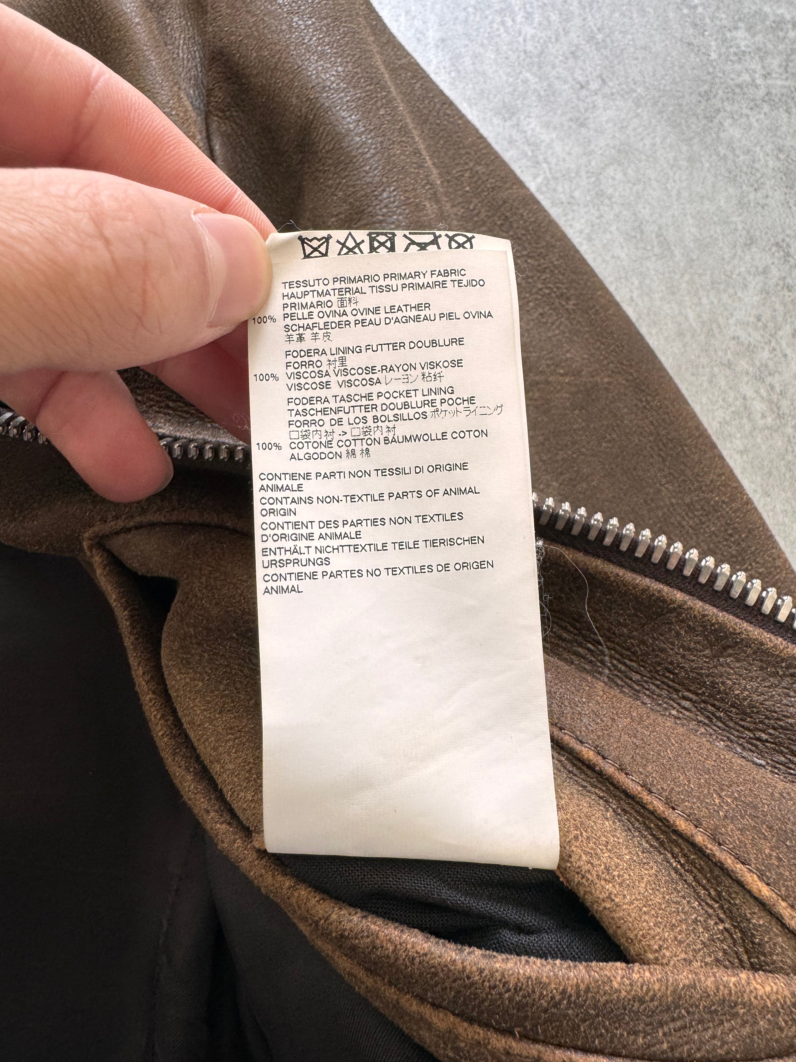 SS2017 Maison Margiela 5-Zip Biker Faded Leather Jacket