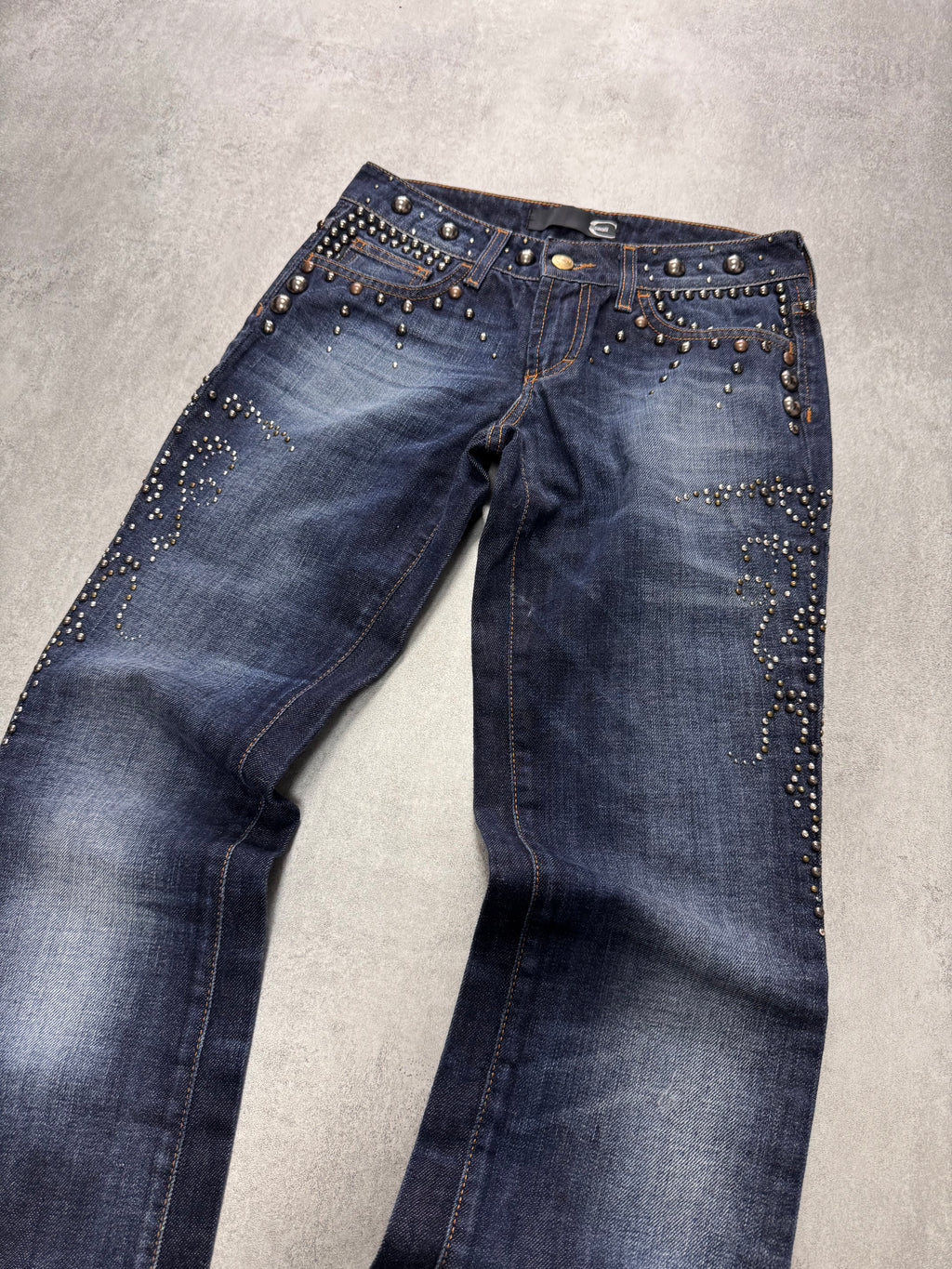 AW2010 Cavalli Studded Sun Faded Jeans