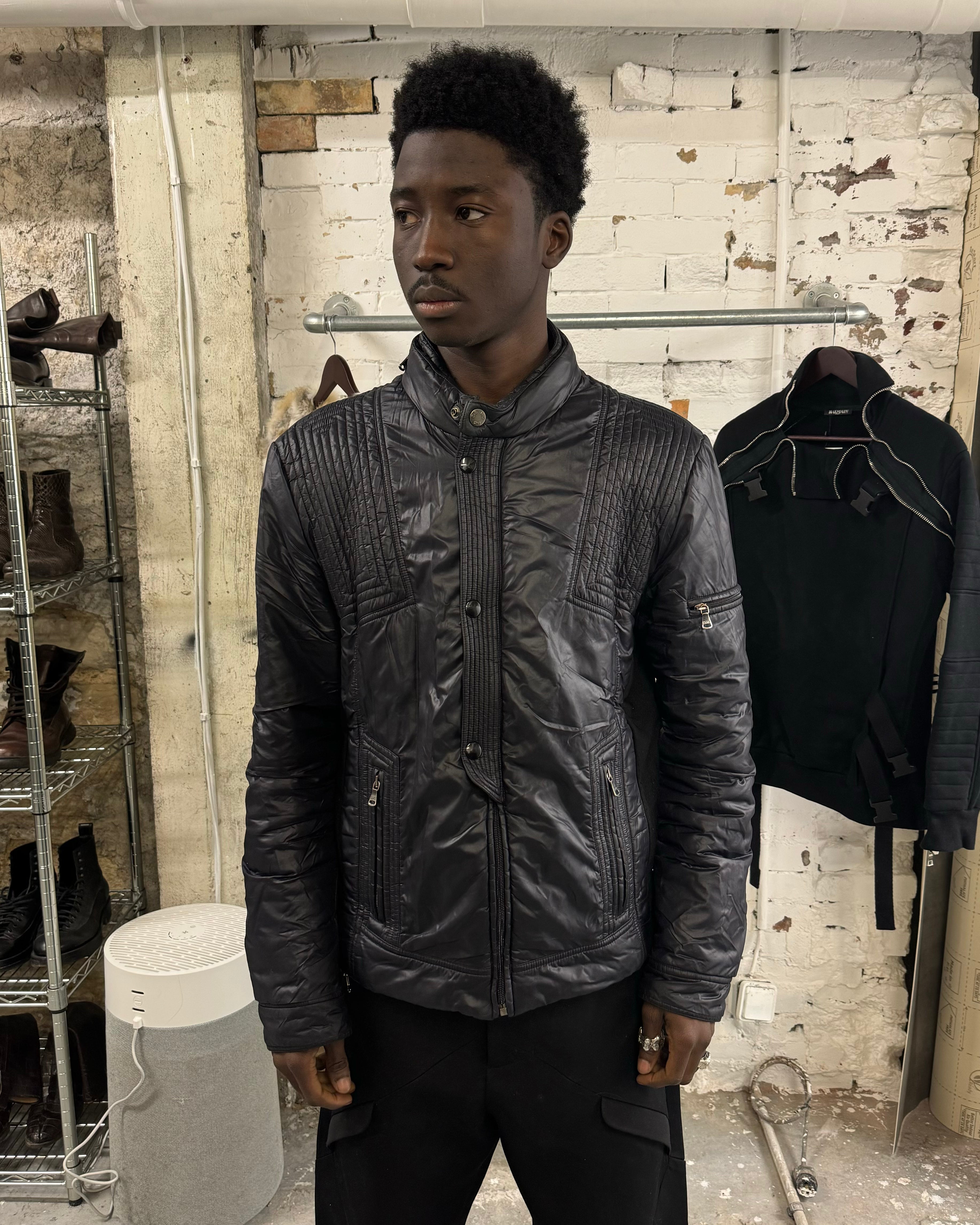 2000s Dolce & Gabbana Navy Puffer Biker Boosted Jacket (L) - 2