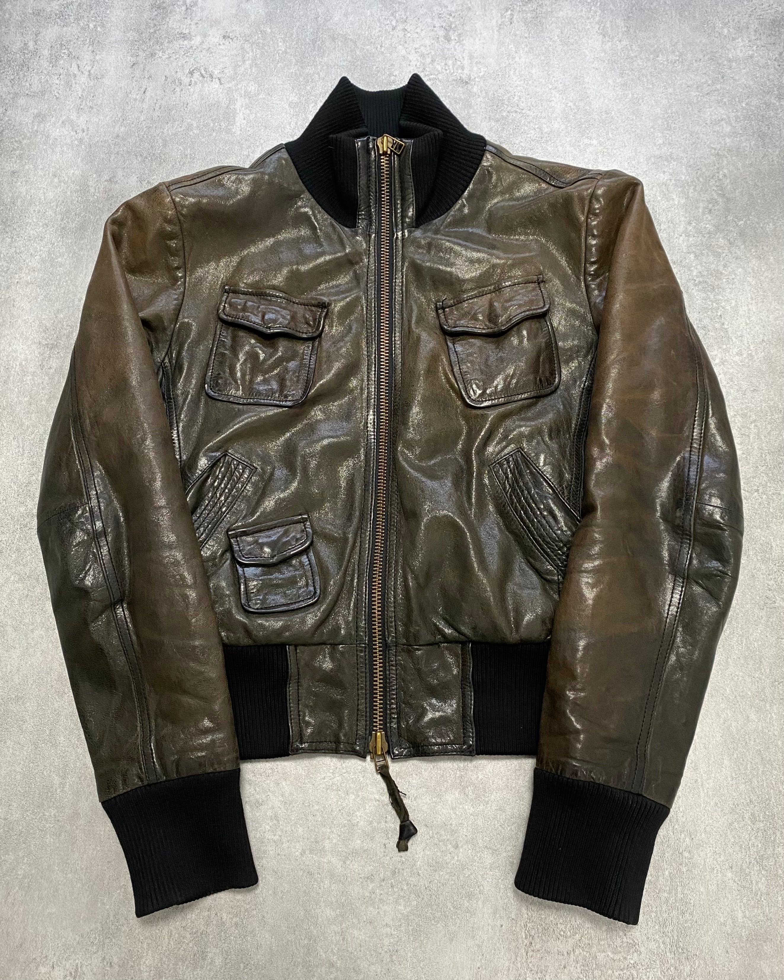 Armani Deep Forest Leather Jacket