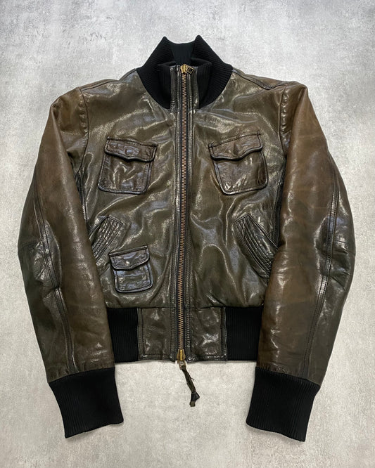 Armani Deep Forest Leather Jacket (XS/S)