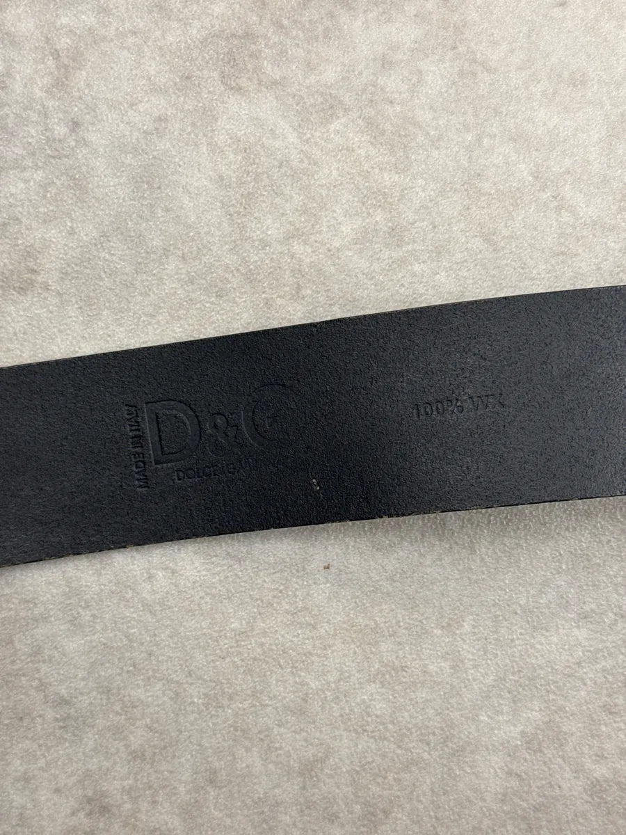 2000s Dolce & Gabbana Black Leather Skull Crossbones Belt CFPdDVwV 8