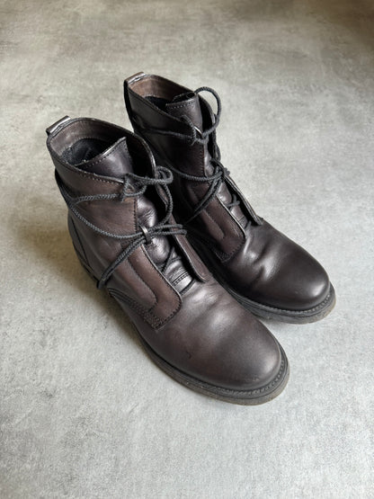 1990s Dirk Bikkembergs B-Laced Brown Combat Boots (40) - 5