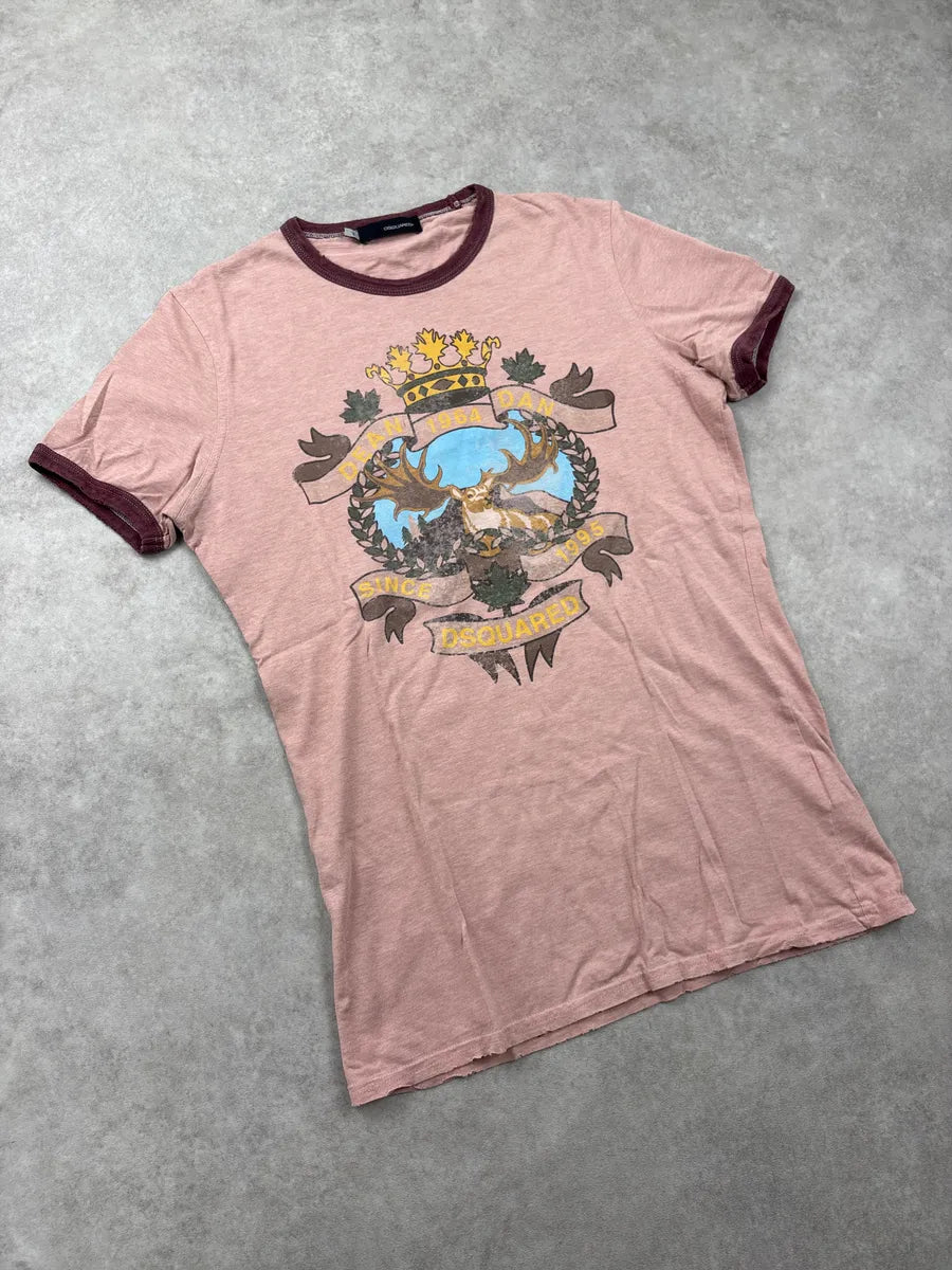 FW2006 Dsquared2 Pink Moose Crest Ringer T-Shirt CIBWrrSf 3