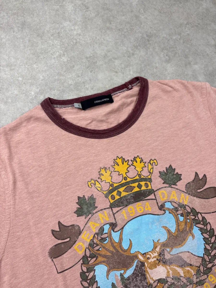 FW2006 Dsquared2 Pink Moose Crest Ringer T-Shirt CIBWrrSf 4