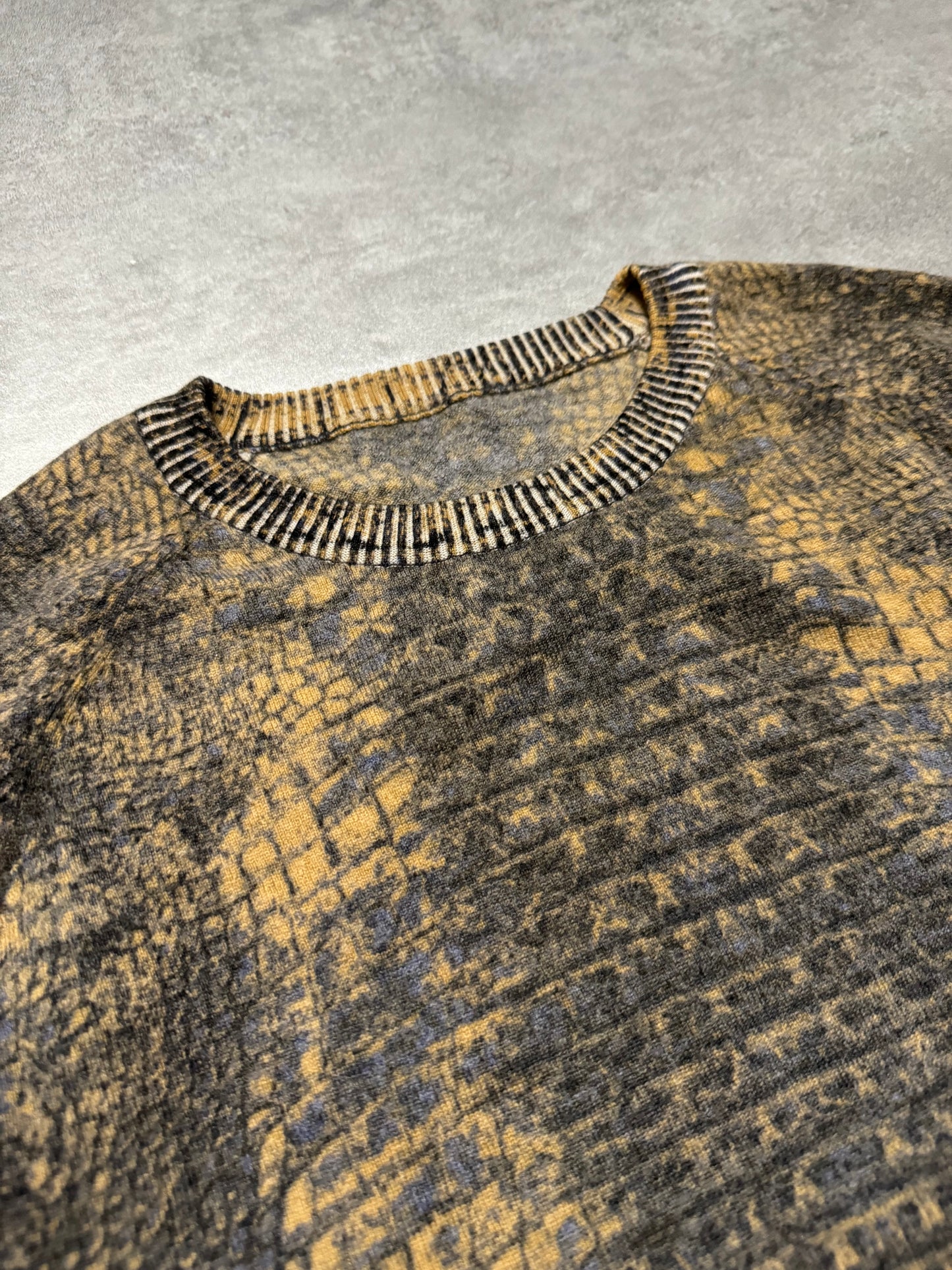 2000s Roberto Cavalli Crocodile Effect Wool Sweater (XS/S) - 8