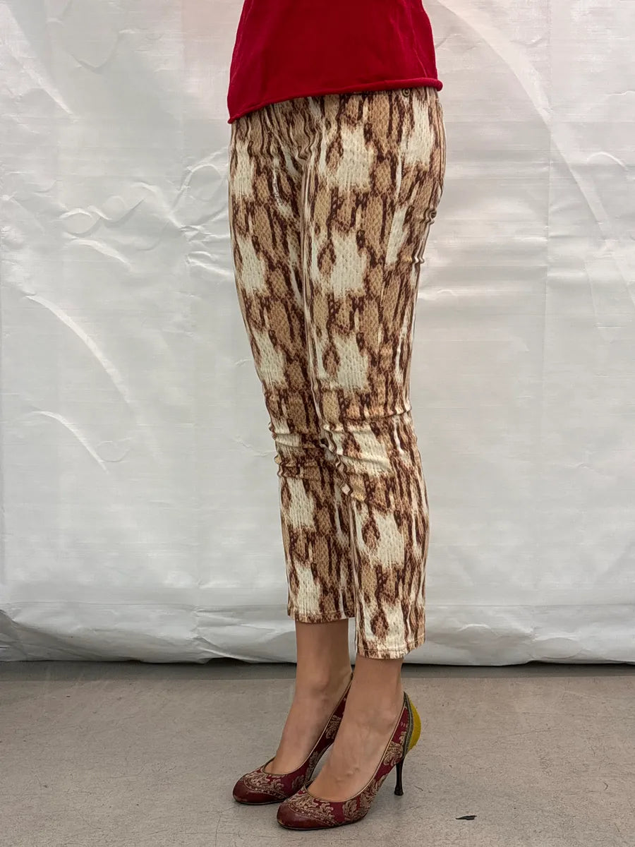 SS2011 Cavalli Beige Brown Snake Print Slim Low-Rise Jeans CLMkLXqV 2