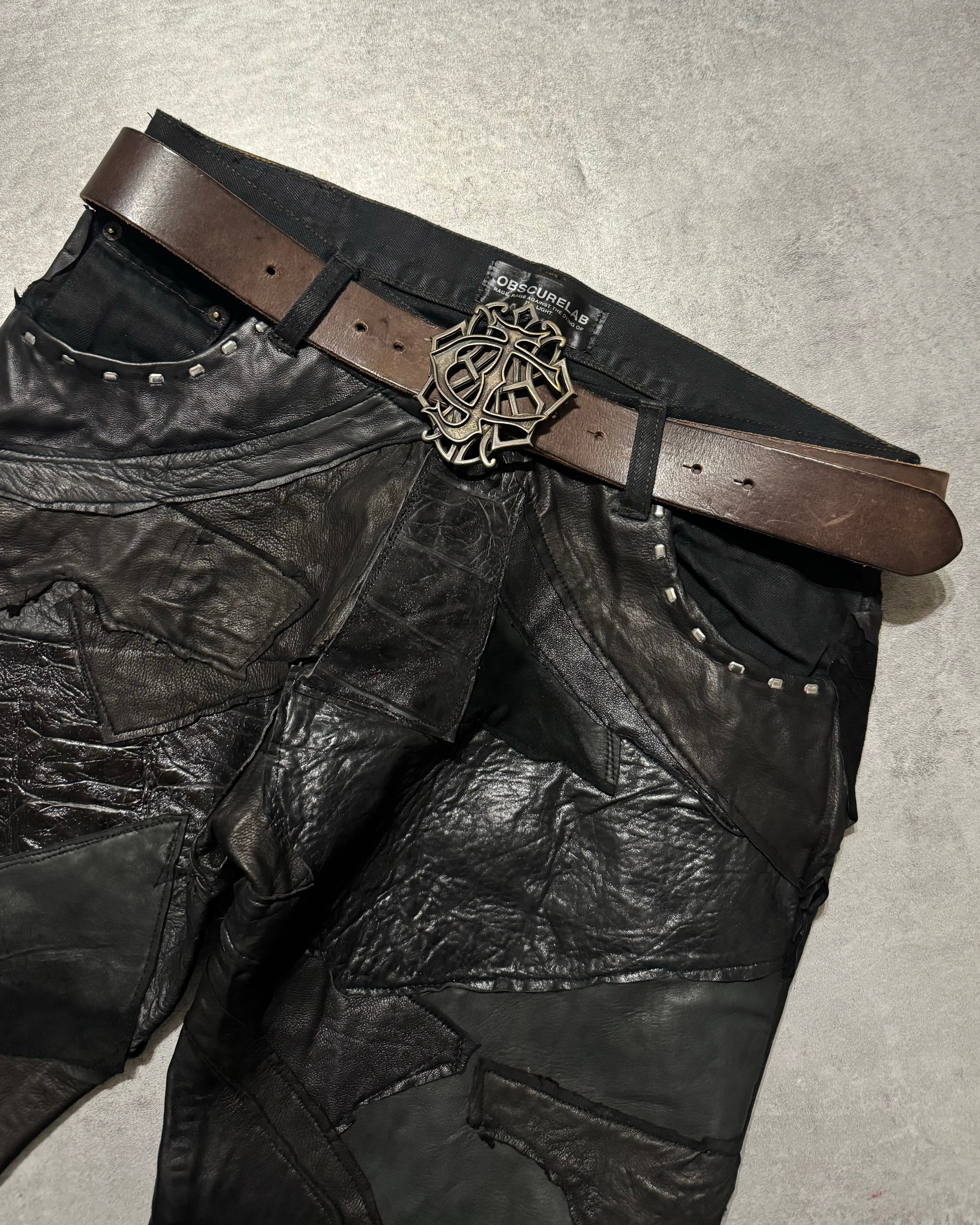 2000s Roberto Cavalli Brown Leather Imperial Propaganda Belt (OS) - 1