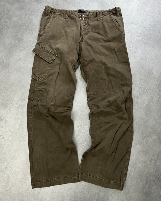 2000s Armani Olive Cargo Wide Pants  (L) - 1