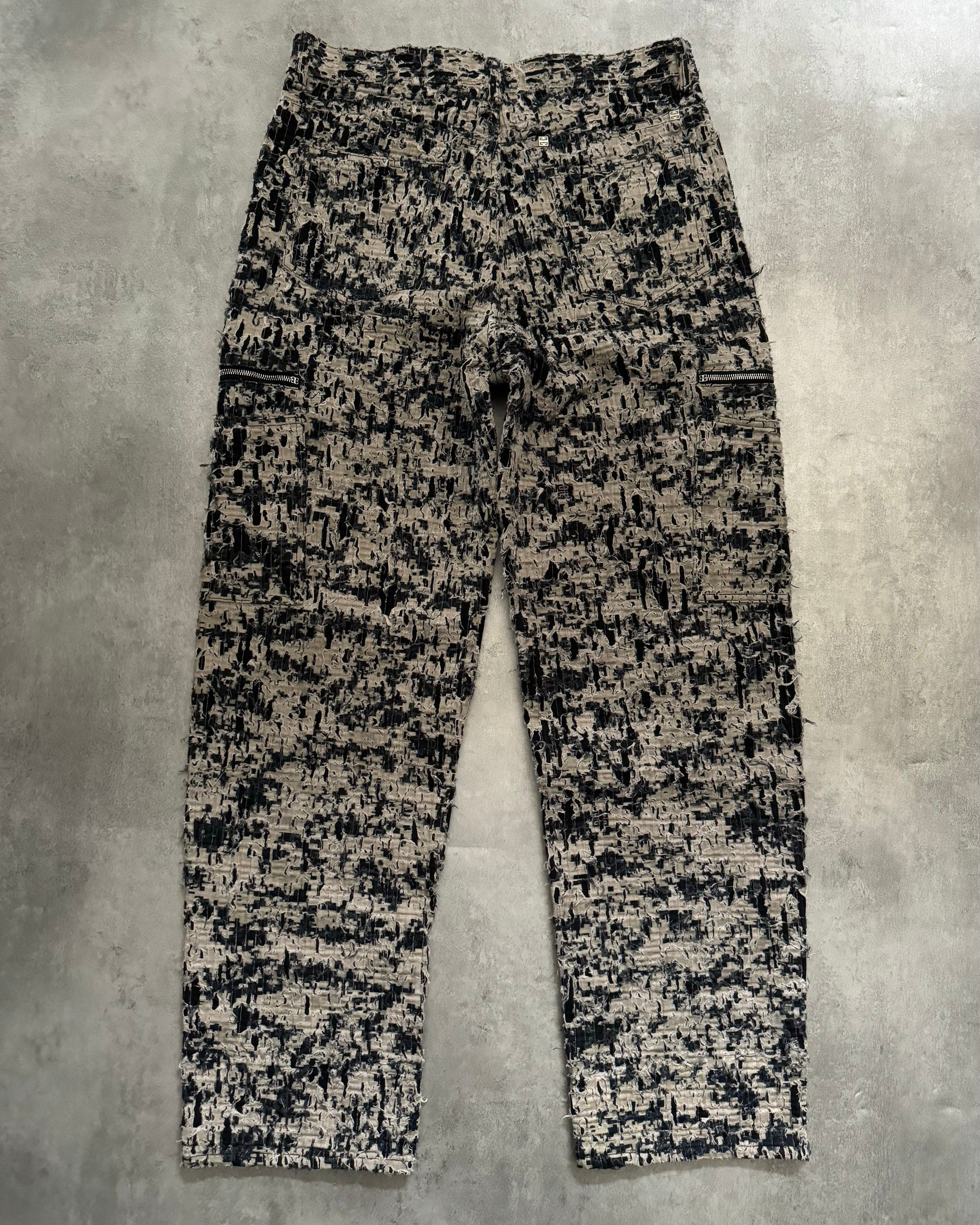 SS2023 Givenchy Japanese Boro Straight Distressed Cargo Jeans (L/XL) - 1