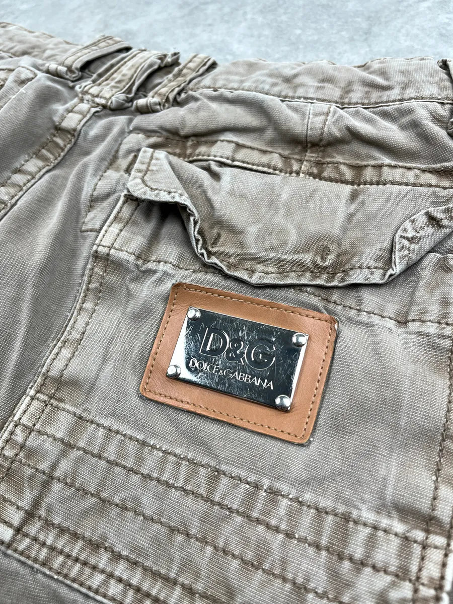 AW2006 Dolce & Gabbana Taupe Beige Multi-Pockets Cargo Pants CSbiXQHy 11