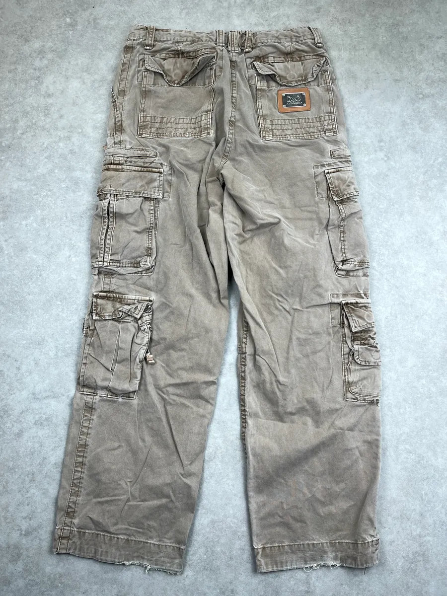 AW2006 Dolce & Gabbana Taupe Beige Multi-Pockets Cargo Pants CSbiXQHy 4