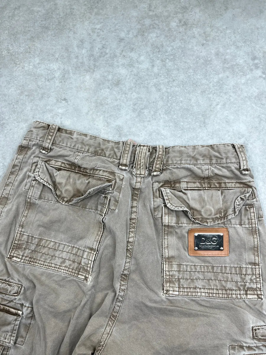 AW2006 Dolce & Gabbana Taupe Beige Multi-Pockets Cargo Pants CSbiXQHy 6