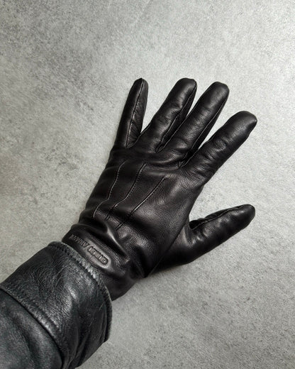 Giorgio Armani Black Leather Gloves (OS) - 1