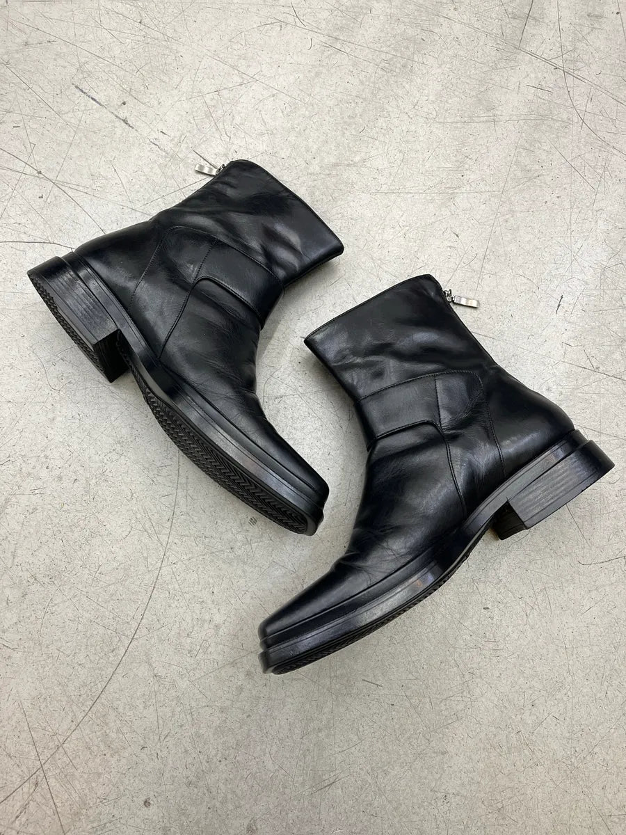 2000s Cesare Paciotti Buckle Strap Black Leather Boots CTNWpAYY 3