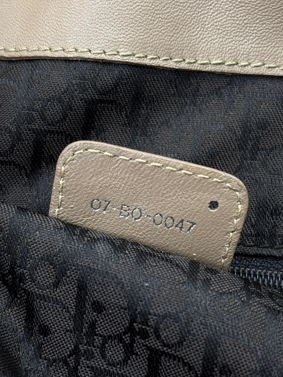 SS2007 Christian Dior Taupe Leather Stitched Logo Cannage Shoulder Bag by Galliano CUesbWPO 19