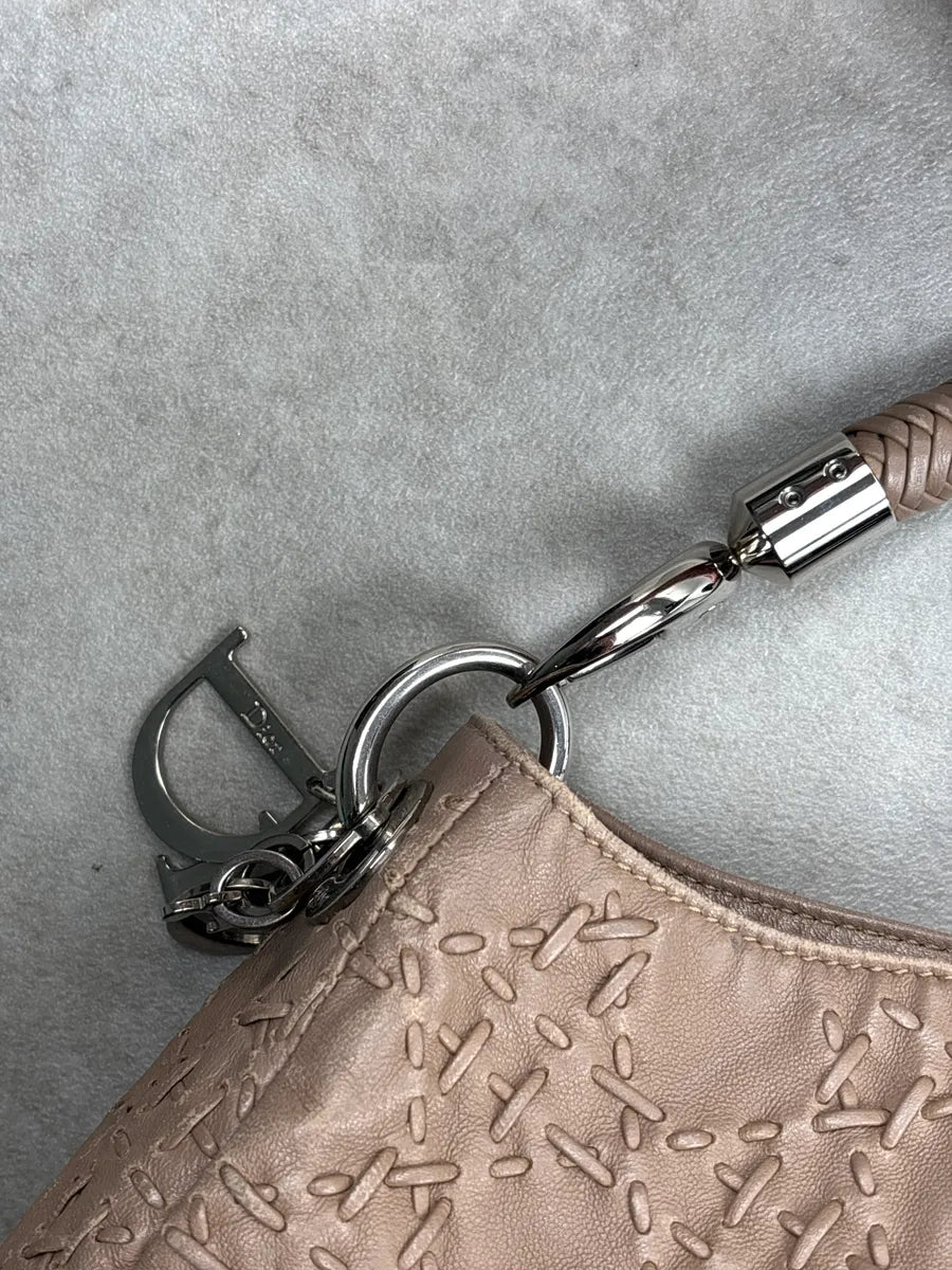 SS2007 Christian Dior Taupe Leather Stitched Logo Cannage Shoulder Bag by Galliano CUesbWPO 11