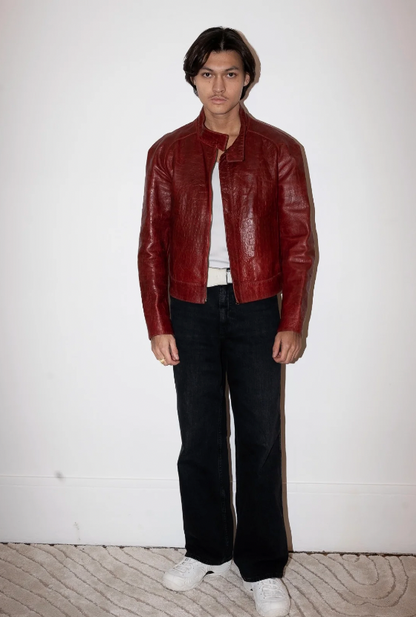 FW2000 Roberto Cavalli Crocodile Red Leather Jacket (M)