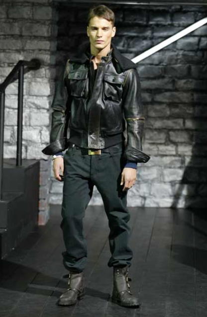 AW2003 Dolce & Gabbana Detachable Zip Horse Leather Jacket (M)