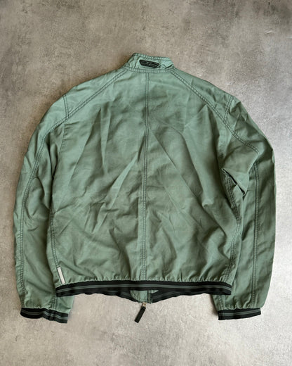 2000s Armani Pastel Drift Green Relaxed Bomber Jacket (M) - 3