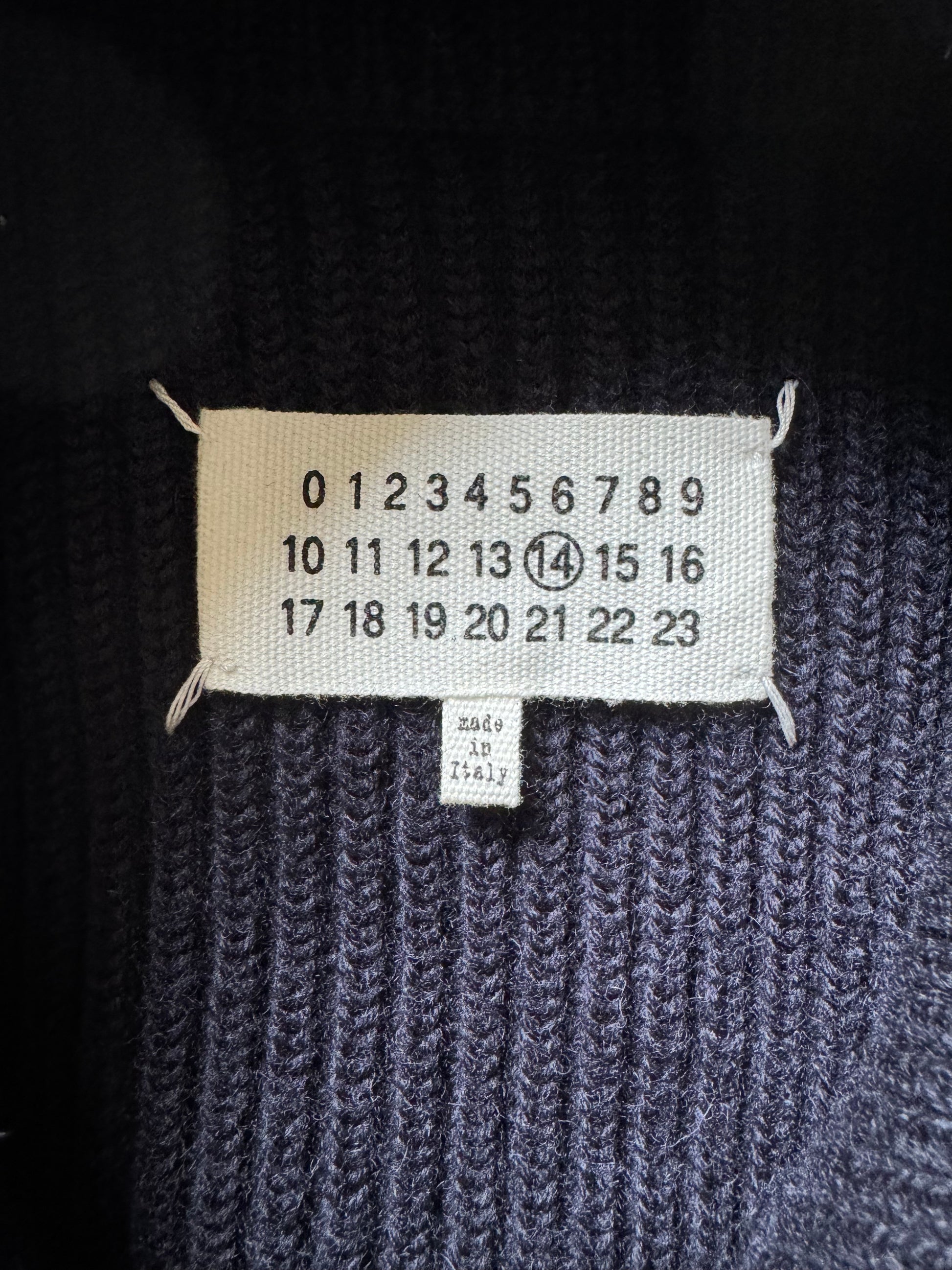 SS2020 Maison Margiela Navy Wool Zip-Up Sweater (M) - 6