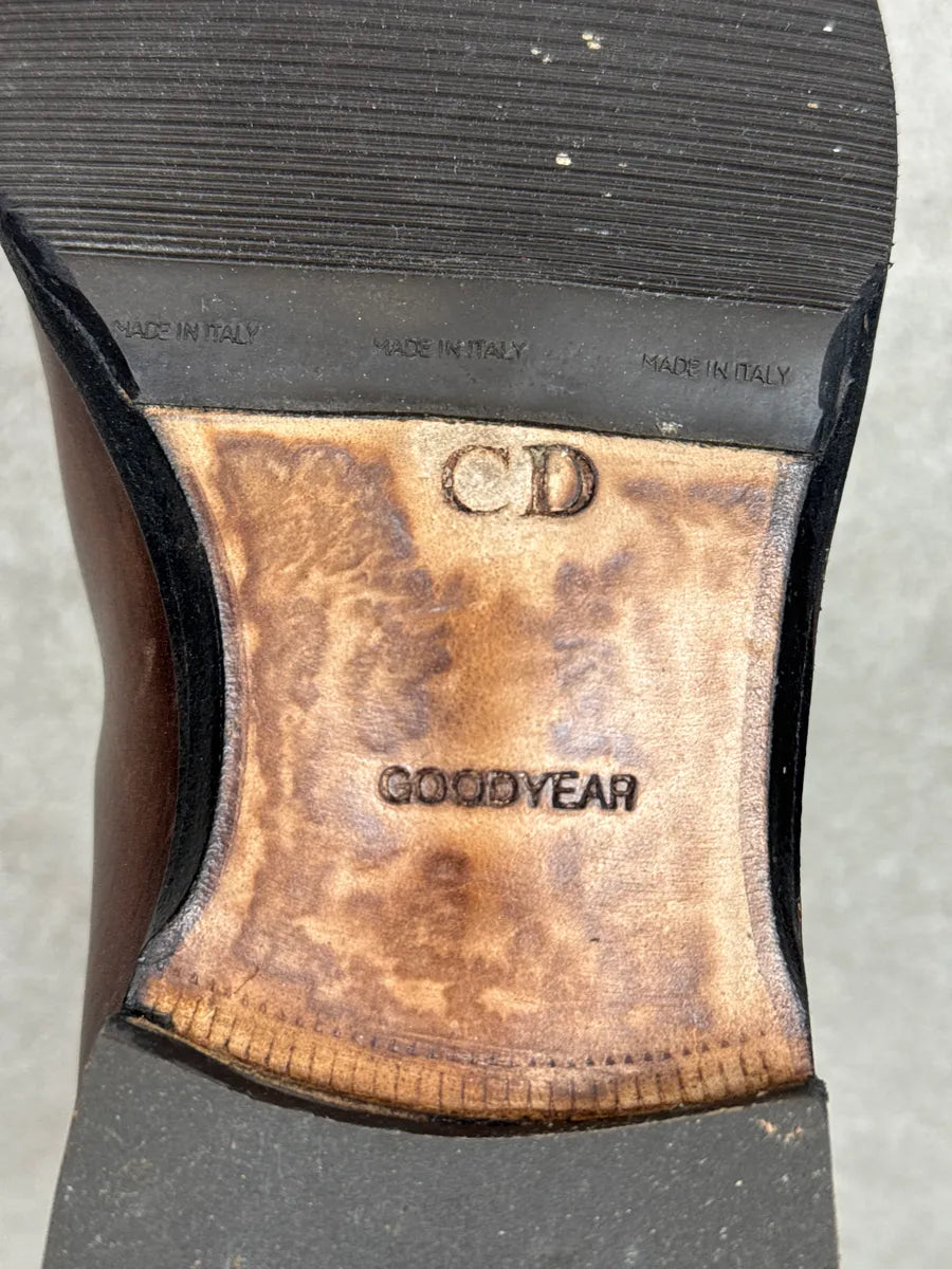 Dior Dark Brown Leather Eroded Goodyear Chelsea Boots ChiJJqkf 8